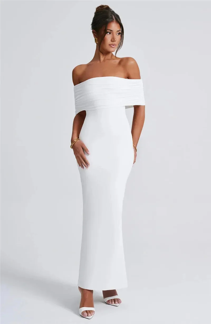 Robe maxi dos nu sans bretelles pour femmes