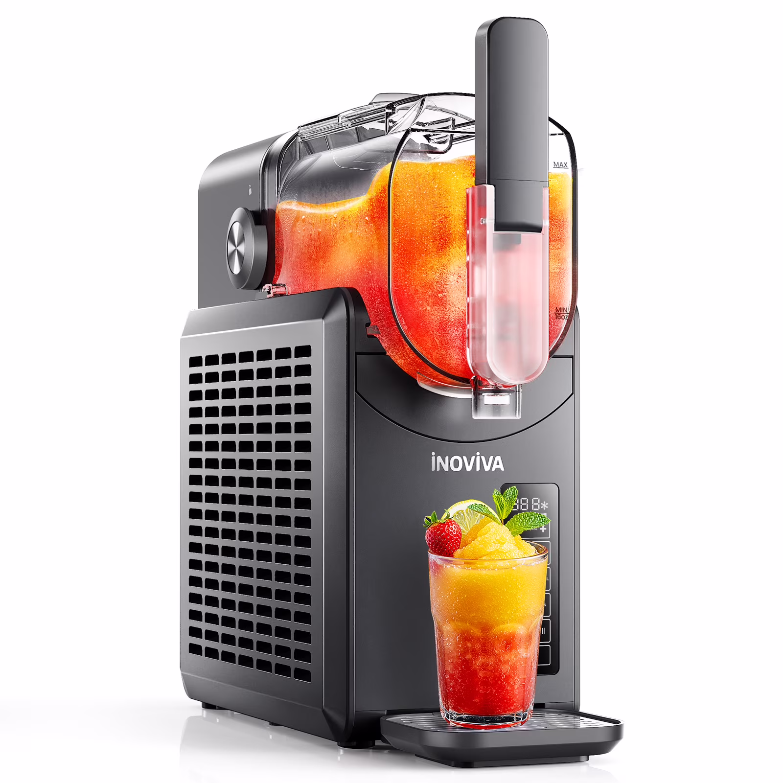 Slushie Machine, No Ice Needed, 88 oz INOVIVA Slushy Machine for Home with Self - Cleaning Function, Professional Frozen Drink Maker, 5 Preset Programs, Frozen Margaritas, Frappés, Milkshake, and More