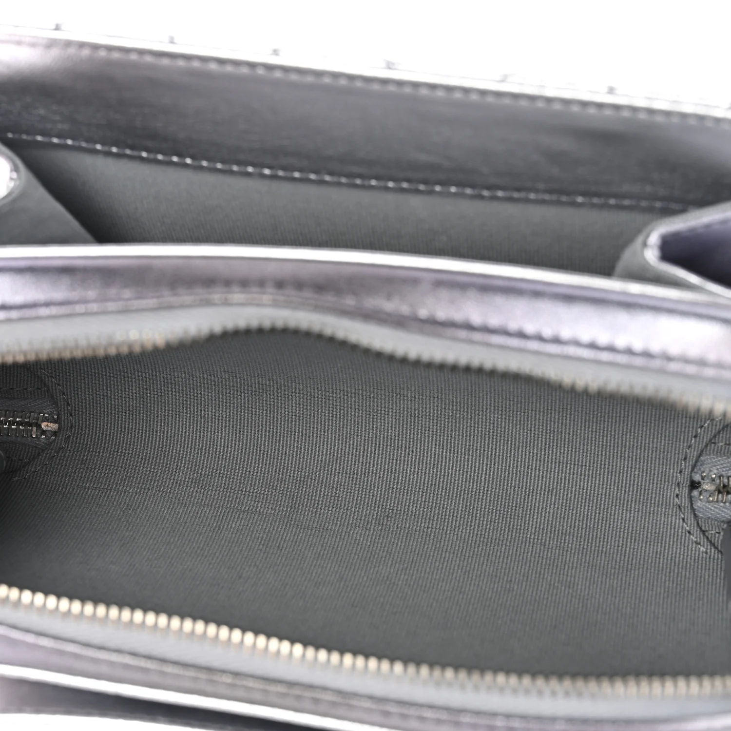 Metallic Lambskin Like A Wallet Flap Silvery Black