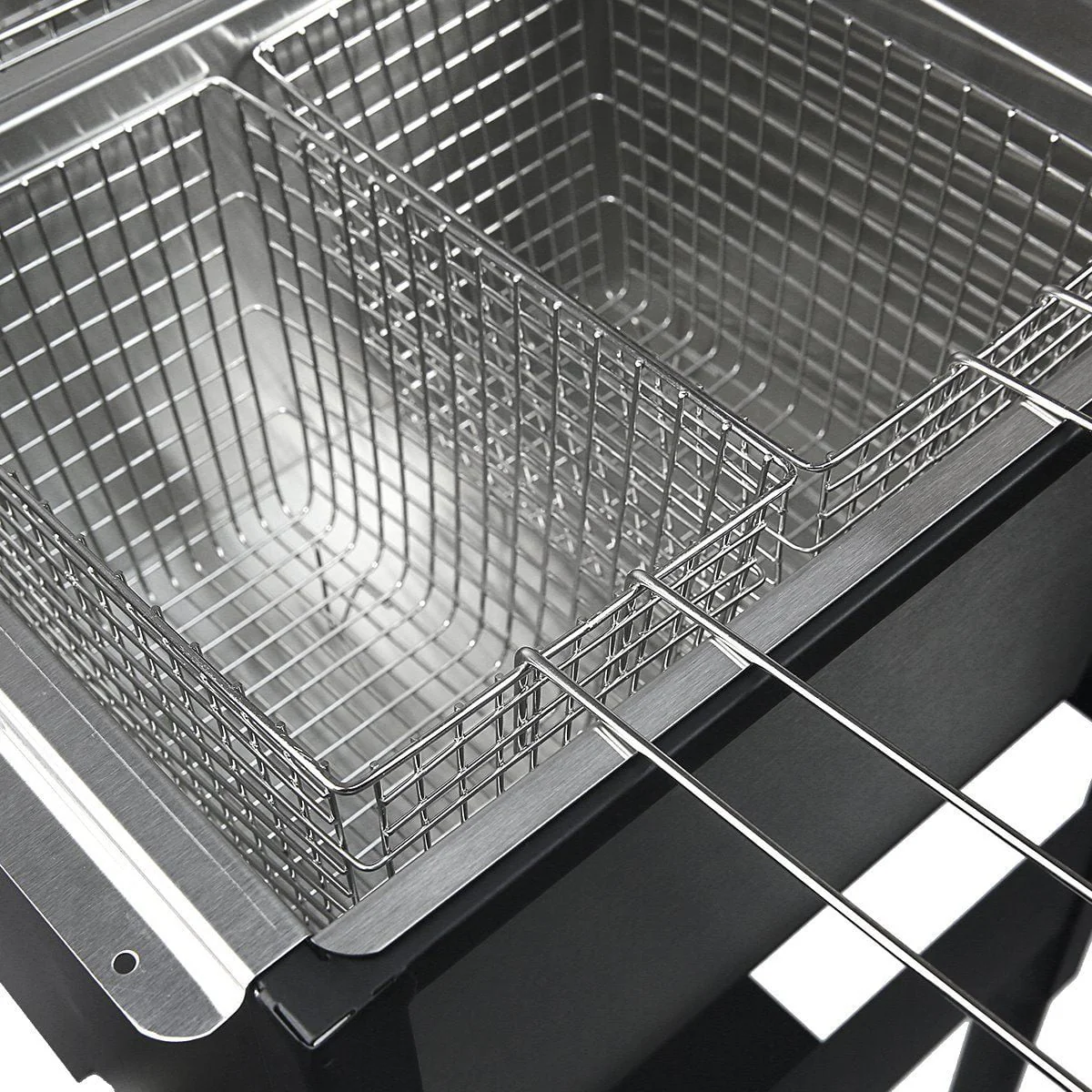 Barton High - Pressure Deep Fryer Triple Basket Dual Burner Stainless Steel Cooker Fryer Black