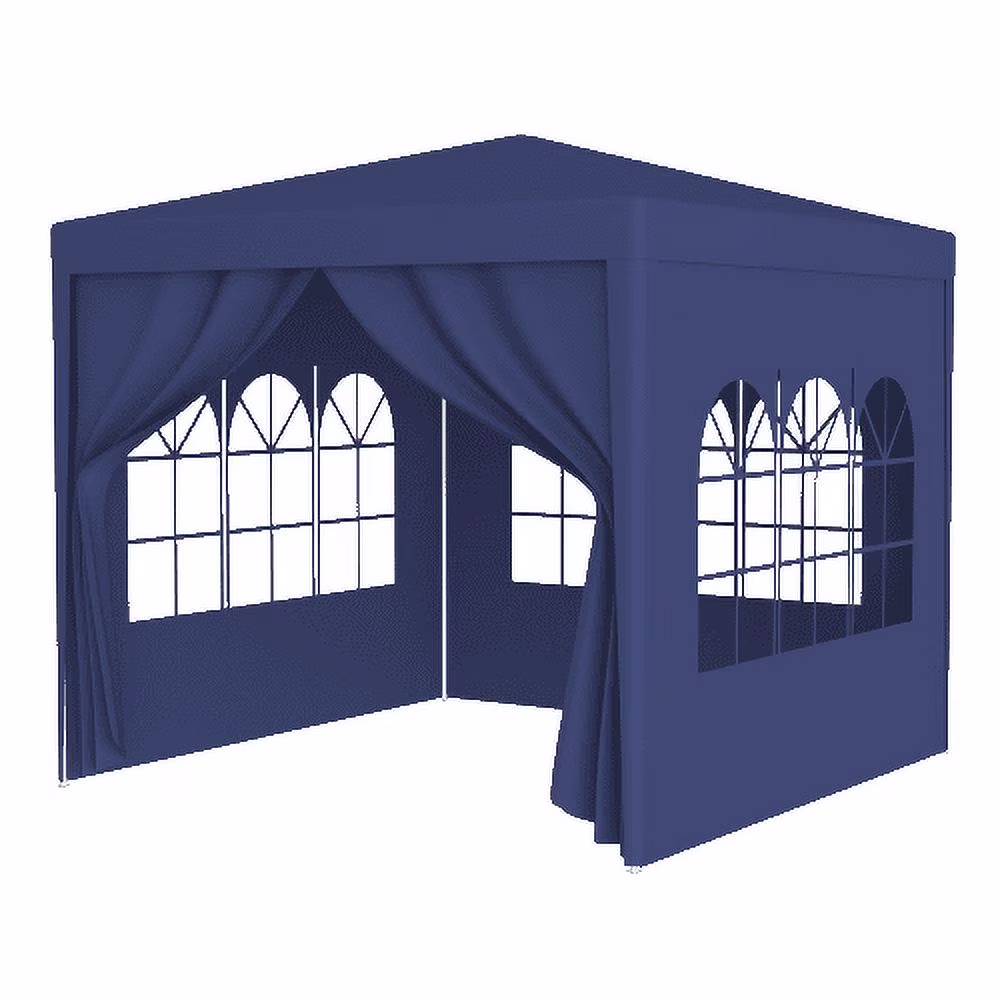 10'x10' Tents for Parties, Outdoor Party Tent with 4 Removable Sidewalls for Wedding, Birthday, Event, Garden, Backyard, Blue