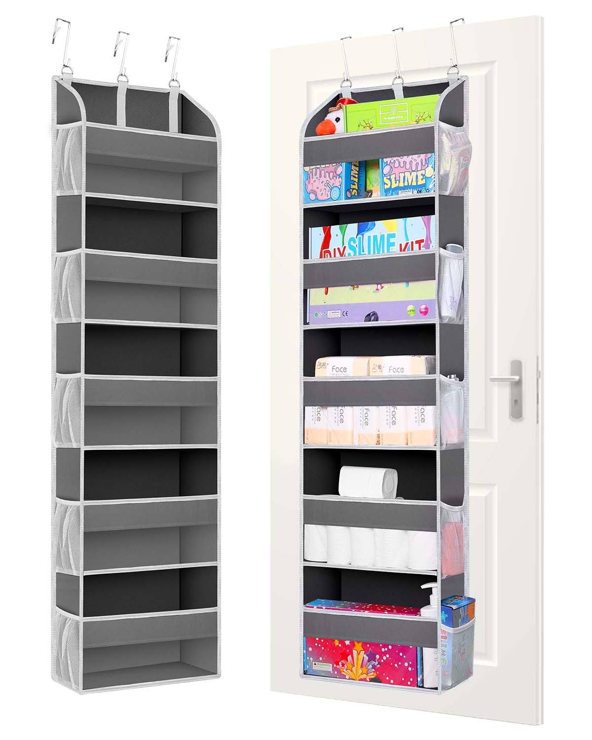 TAHAVICE 1 Pack Over The Door Storage Organizer with 5 Pockets 10 Mesh Pockets, 44 lbs Weight Capacity Door Hanging Organizers and Storage for