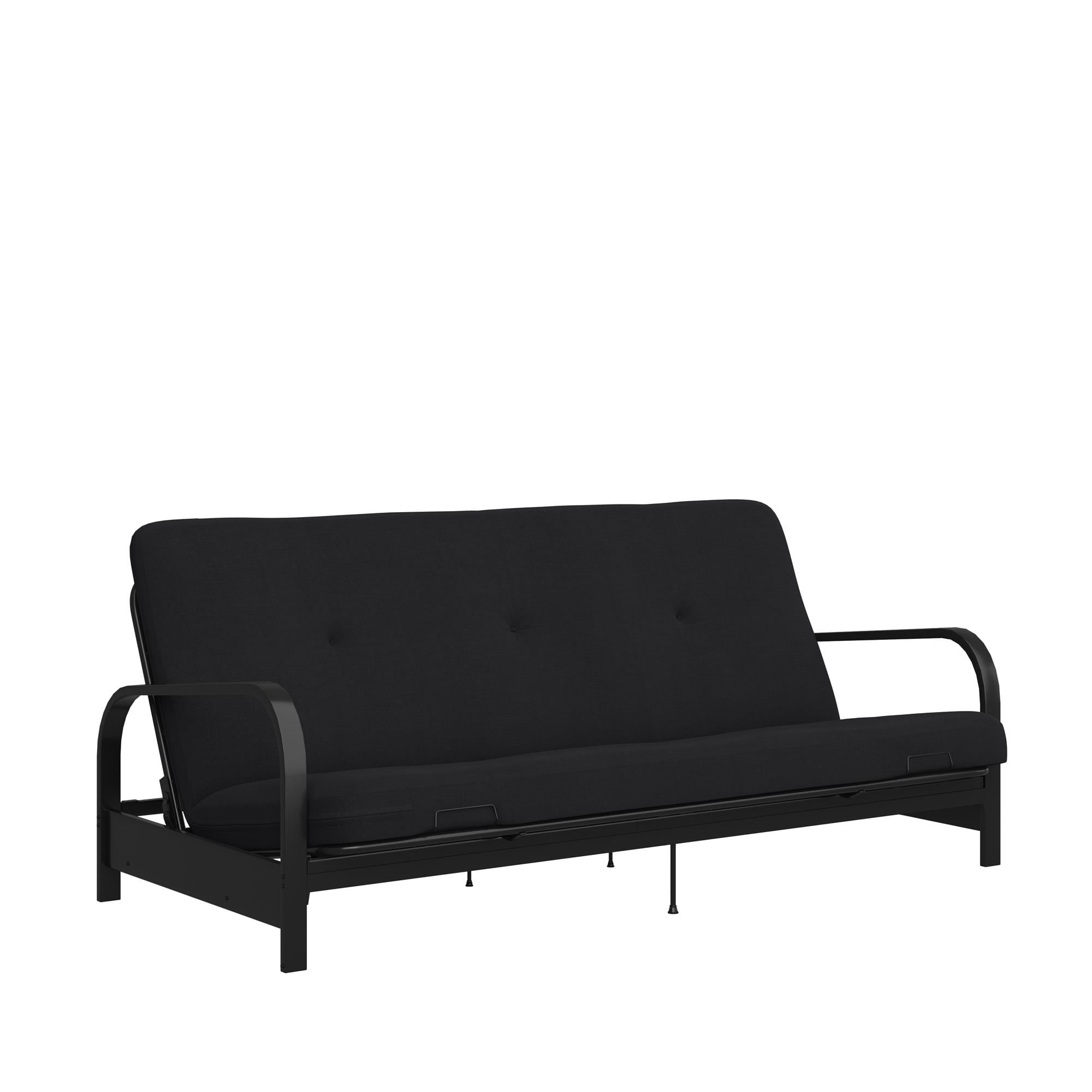 6?€� Thermobonded High Density Polyester Fill Futon Mattress. Full. Black Linen