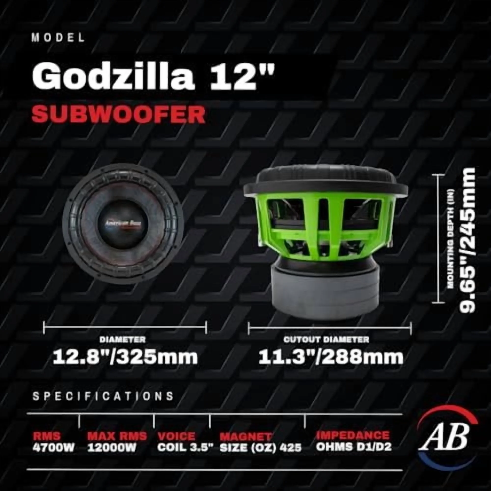 GODZILLA12-D1 12 in. 1 OHM 4700W Godzilla Subwoofer - Image 4