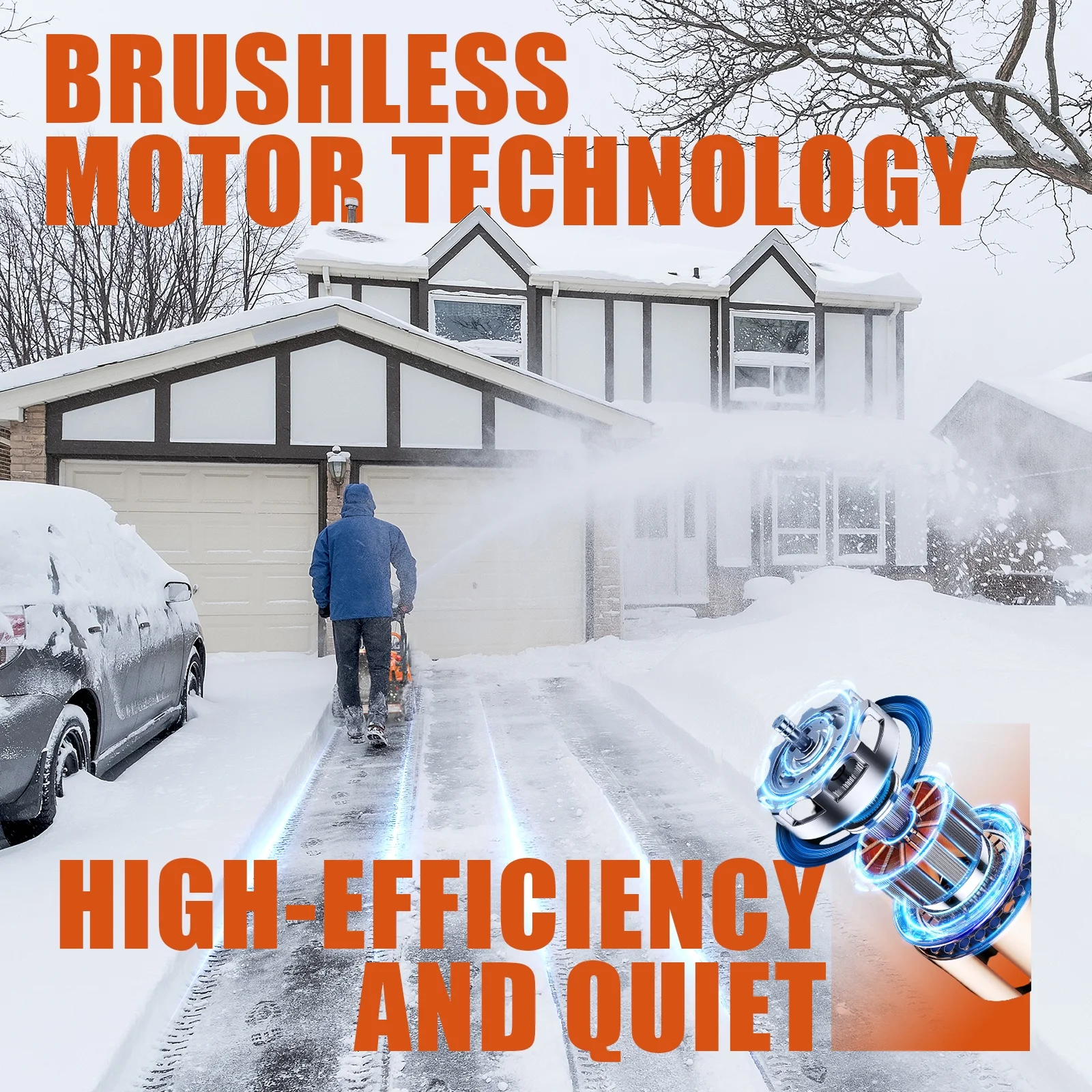Cordless Snow Blower Battery Powered 18 Inch, 58V 5Ah Battery and Charger Included - Image 6