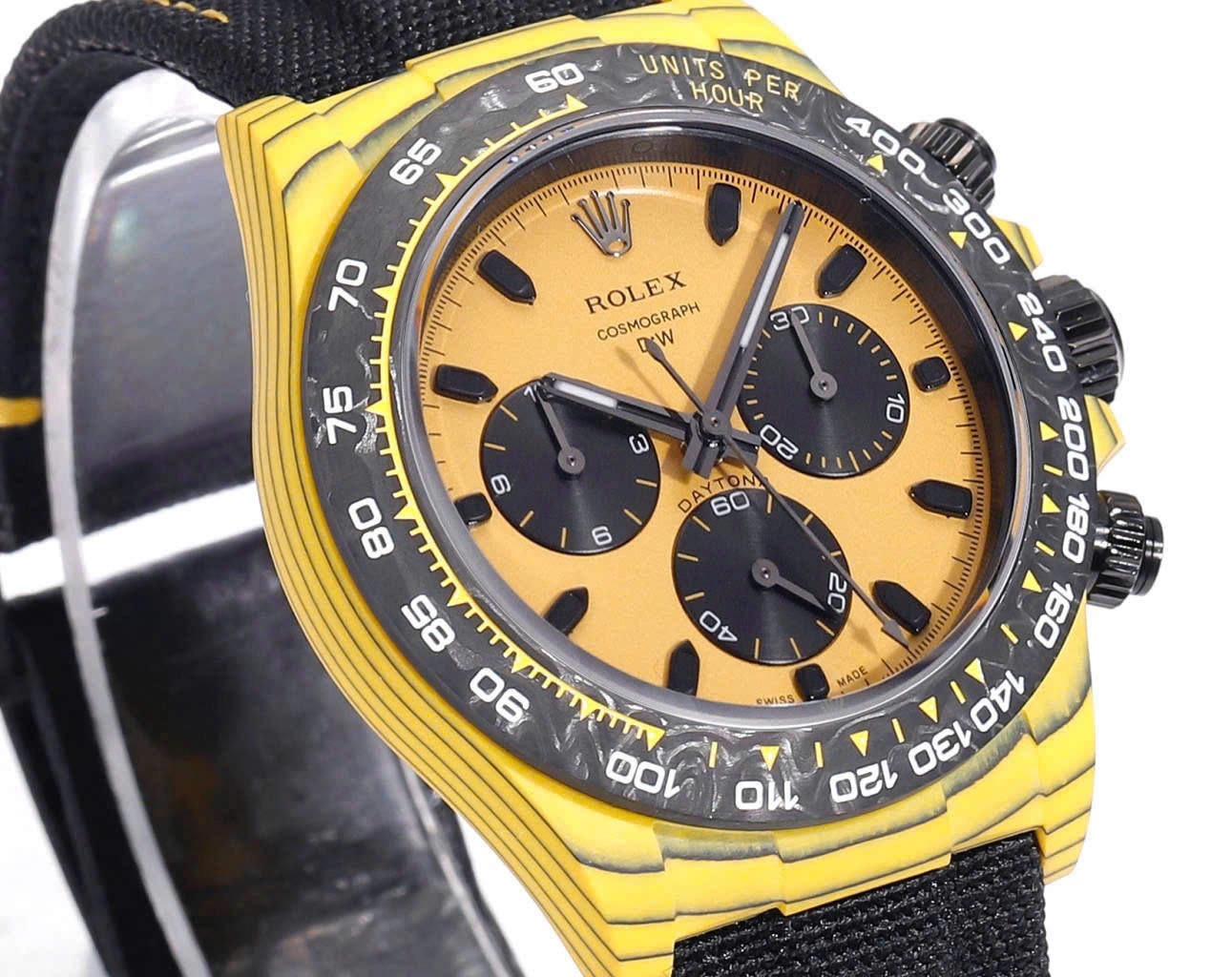 [Super Clone]Rolex Daytona DIW Carbon Yellow “BUMBLEBEE” 40mm Replica 1:1 – Top Quality Version