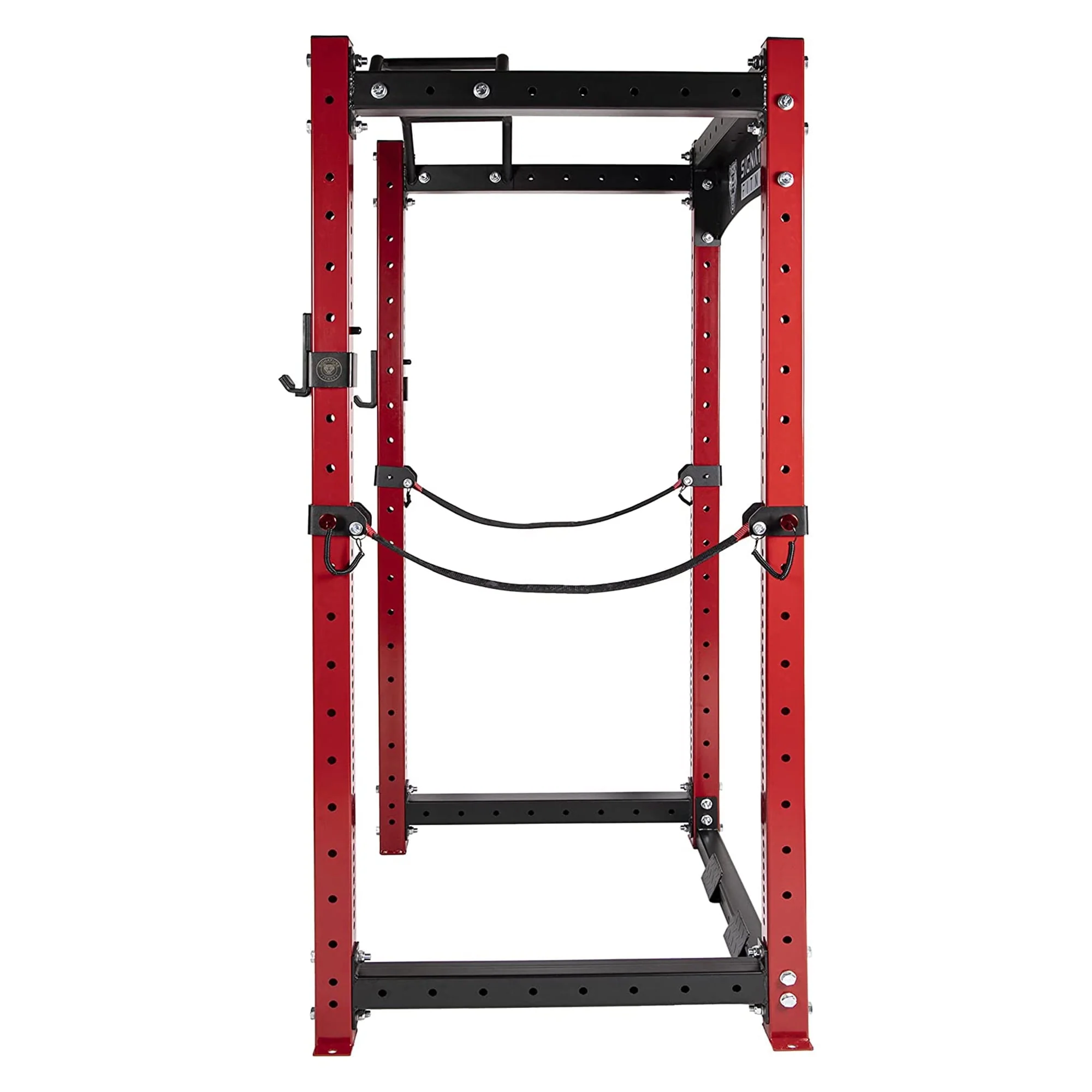 Signature Fitness 1, 500 lb Capacity 3 x 3 in Power Cage Squat Rack, Red
