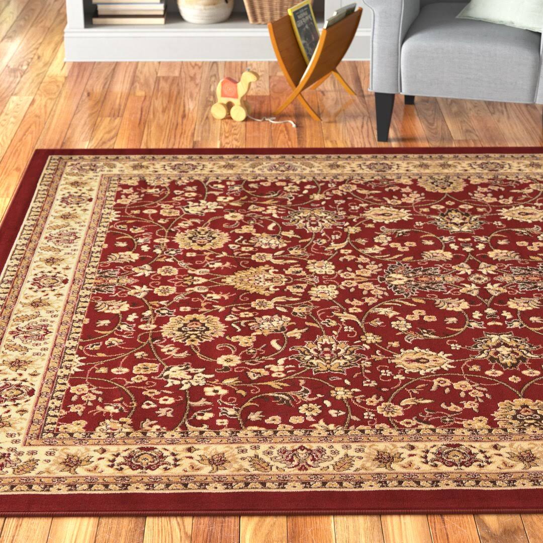 Charlton Home Safford Burgundy Area Rug Size: Rectangle 5' x 8' Red