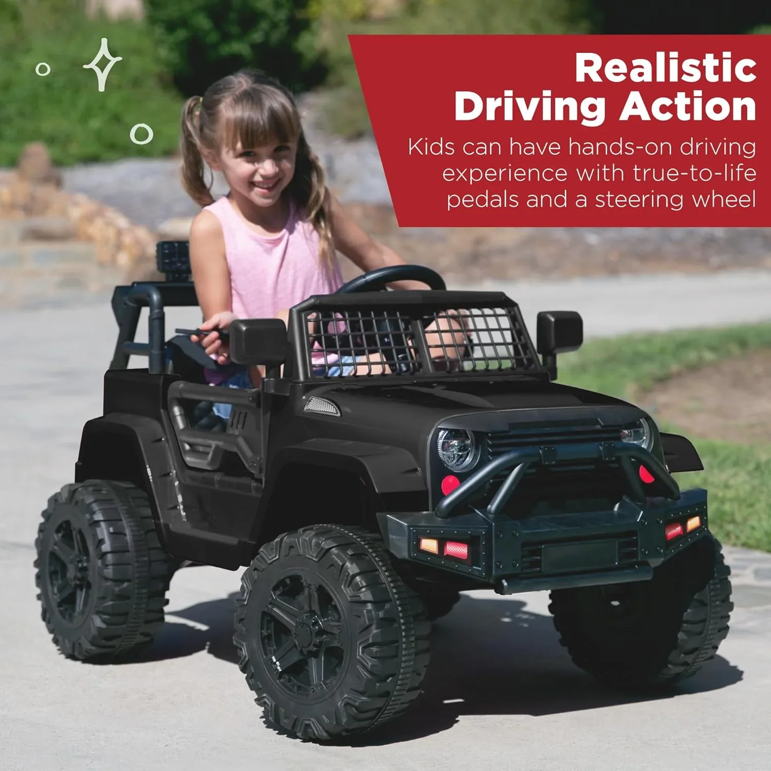Camion électrique pour enfants Best Choice Products 12V avec suspension à ressorts et lumières LED