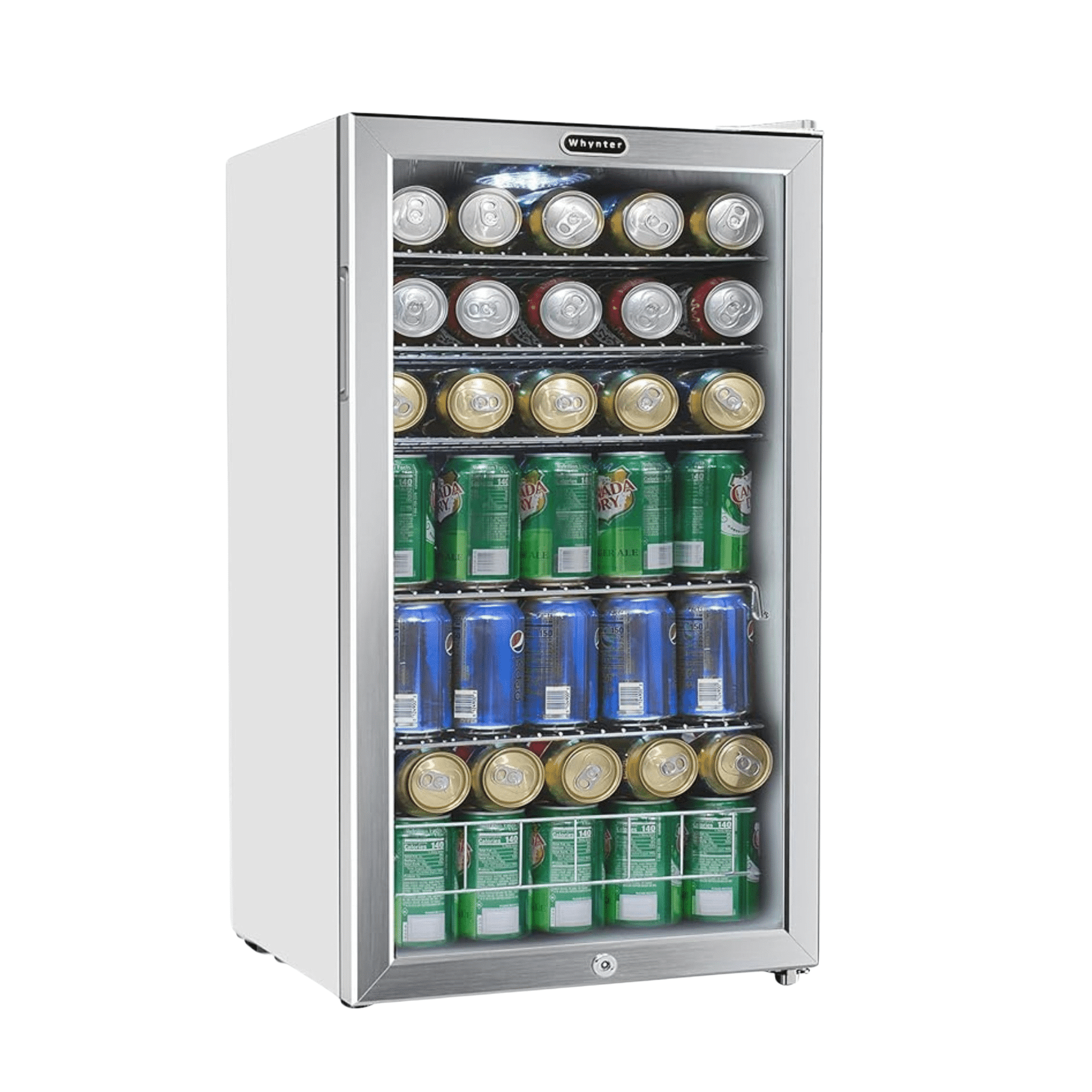 3.3 Cubic Foot Beverage Center Fridge with Lock Stainless Steel