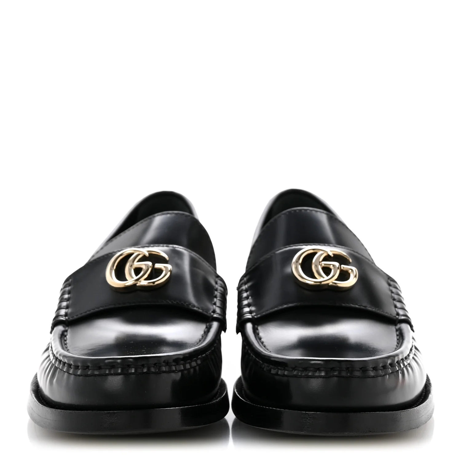 Calfskin Millennial Ribot Womens GG Loafers 38.5 Black