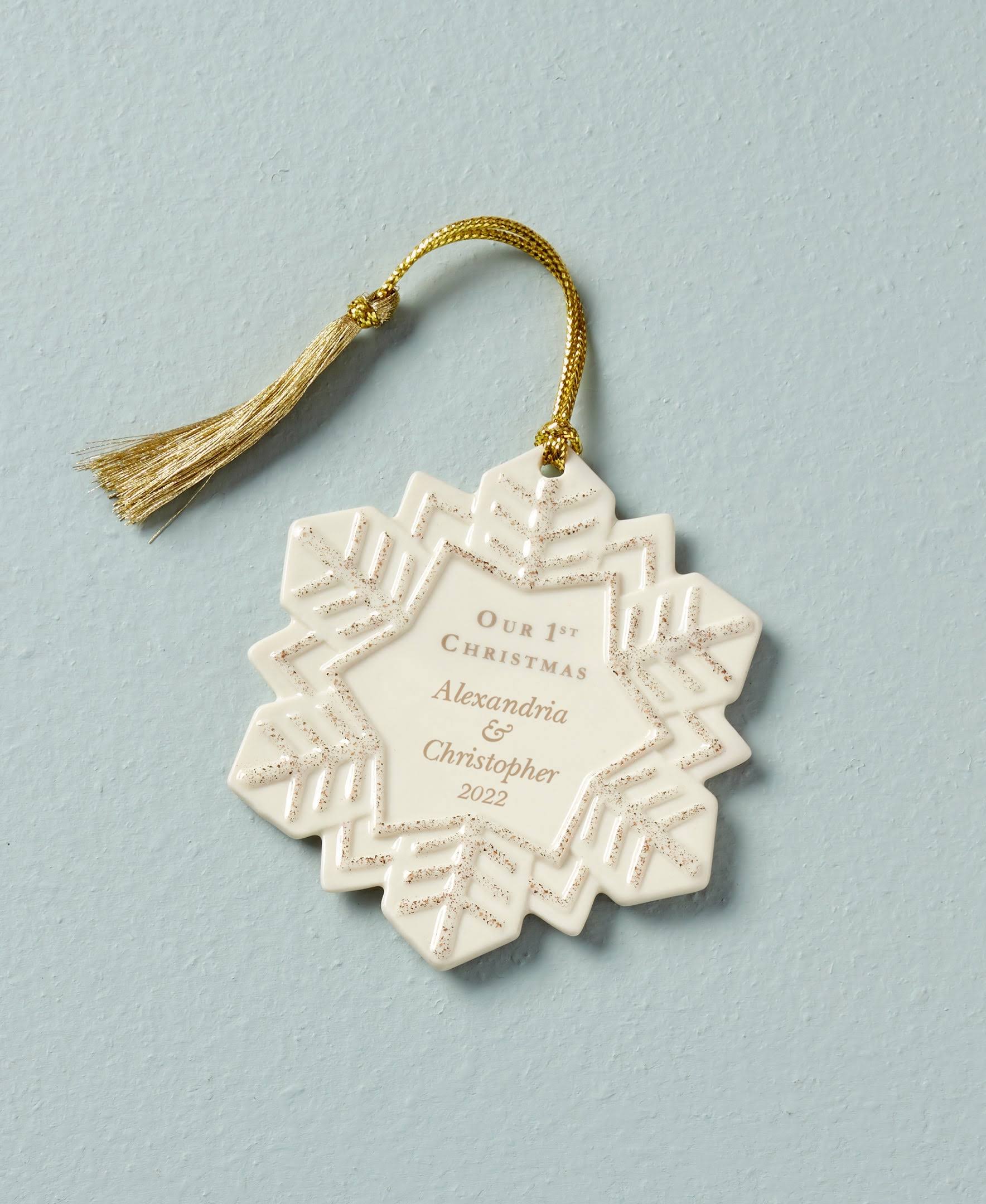 Personalized Our 1st Christmas Snowflake Ornament - Lenox