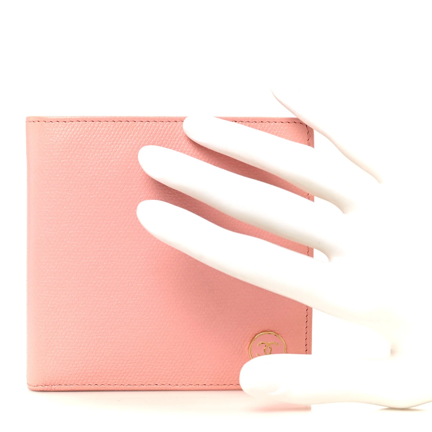 Caviar CC Button Bi-Fold Wallet Pink