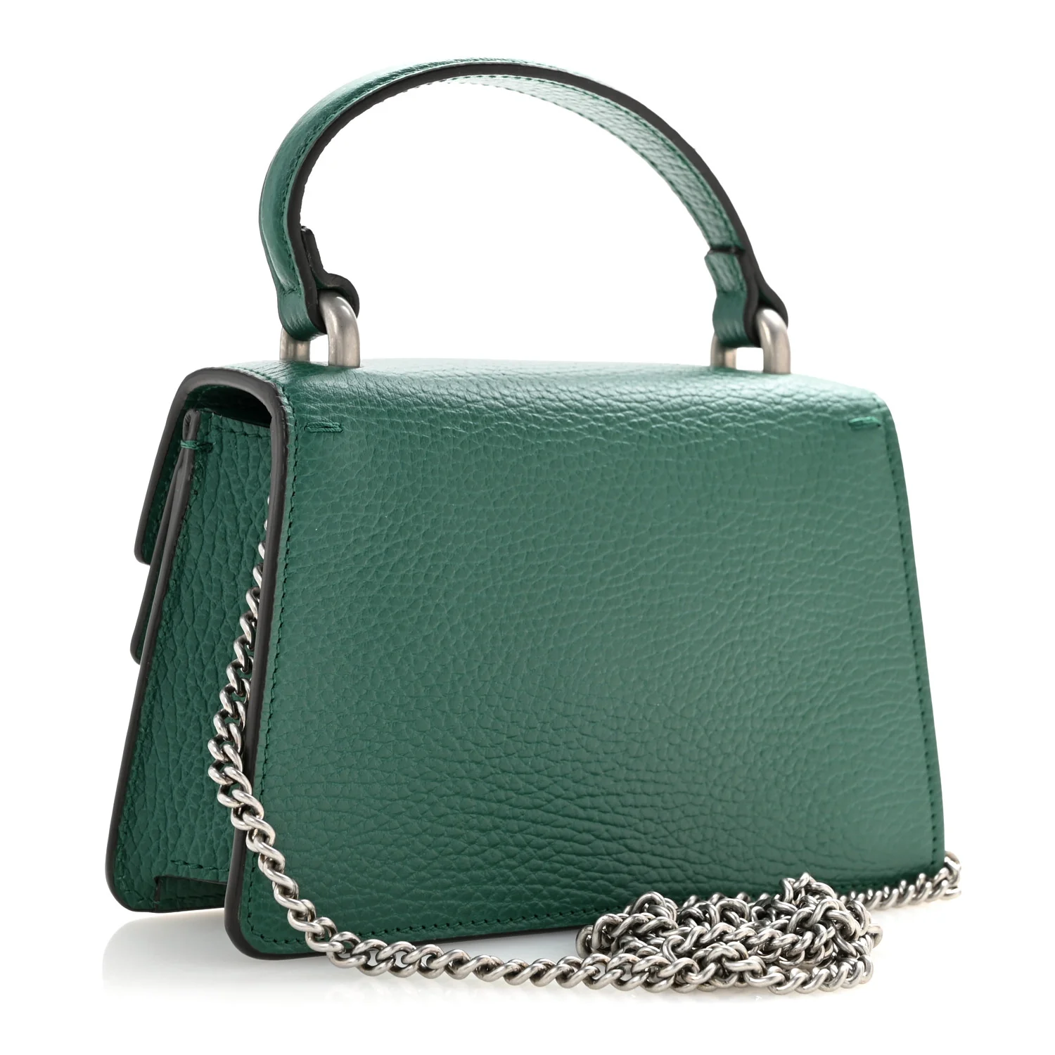 Dollar Calfskin Crystal Mini Dionysus Top Handle Bag Emerald