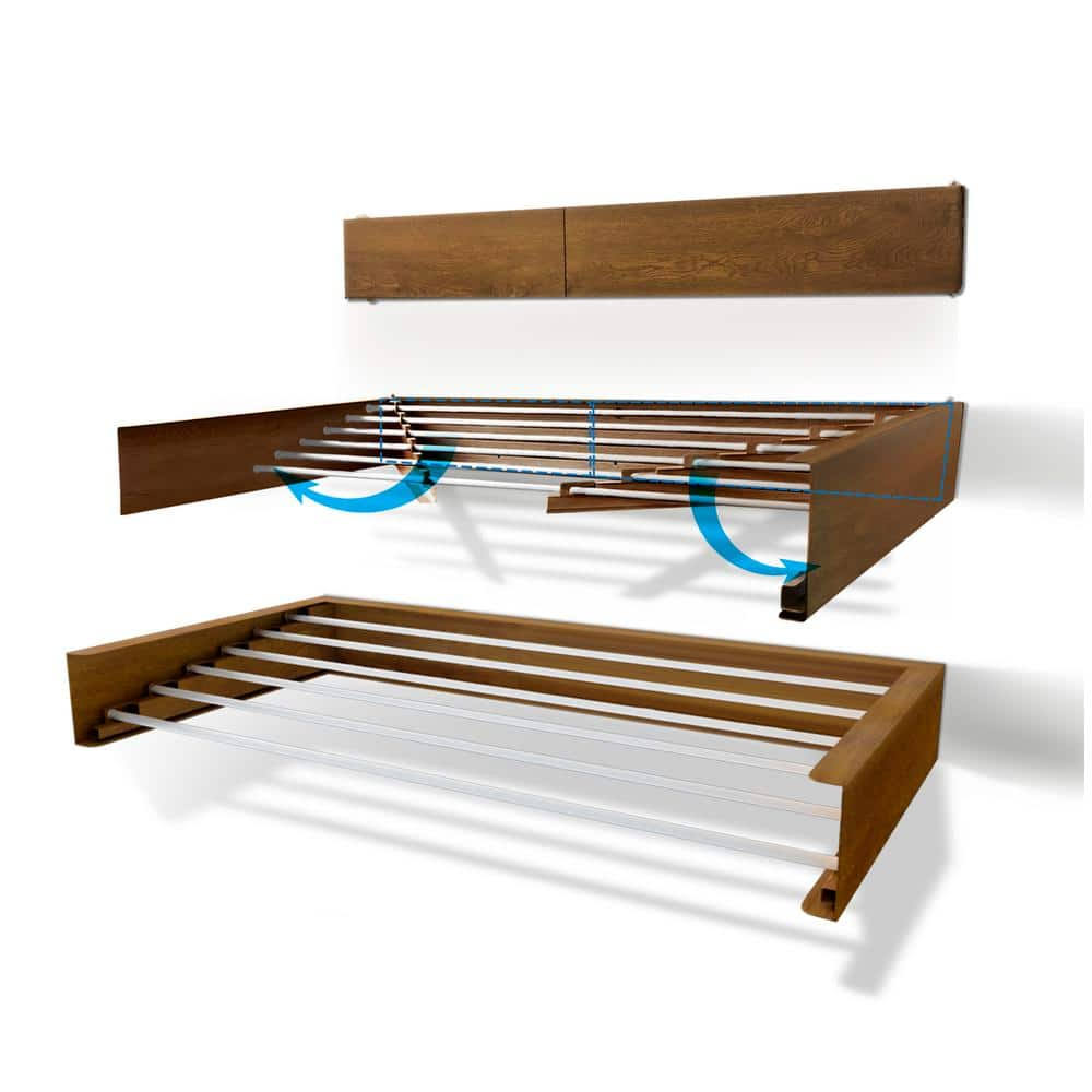 Step Up Products 40RACKWood 39.5 in. Retractable Laundry Drying Rack Wood Look