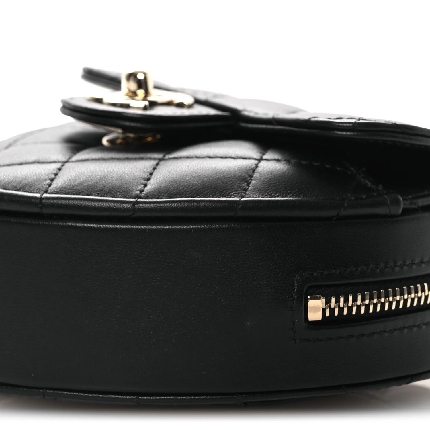 Lambskin Quilted CC In Love Heart Clutch With Chain Black