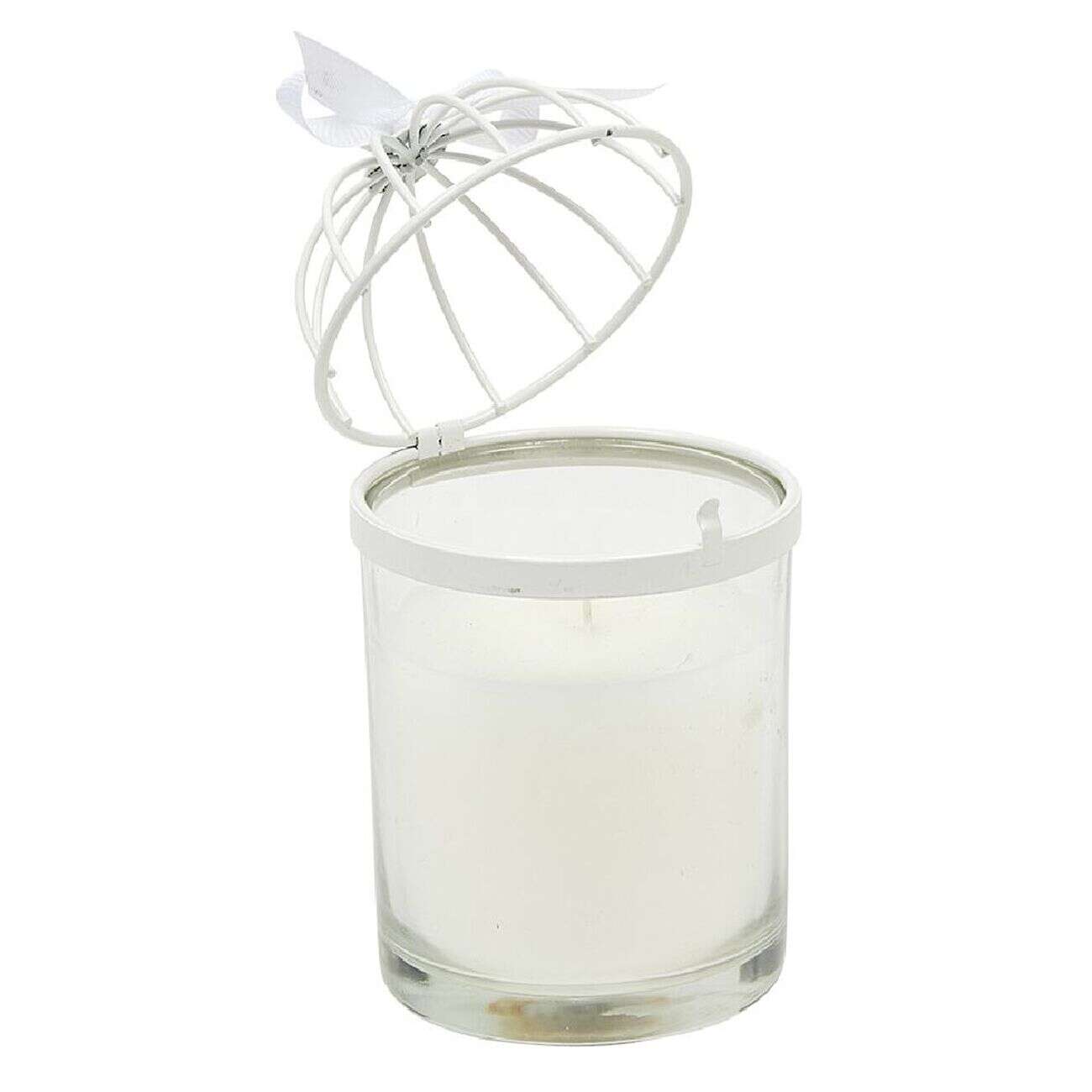 Bougie cage à oiseau blanc