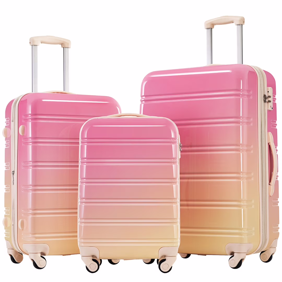 3 Piece Luggage Sets, Hard Shell Suitcase 20/24/28 Inches with TSA Lock and Spinner Wheels, Expandable Lightweight Travel Luggage for Men Women, Multicolor purple(Multicolor purple) - Image 3
