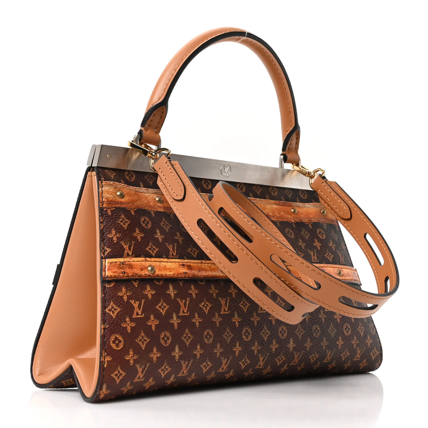 Calfskin Transformed Monogram Time Trunk Crown Frame Bag