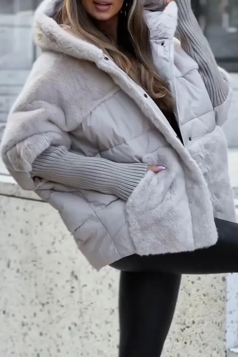 Veste décontractée doublée à capuche pour femmes