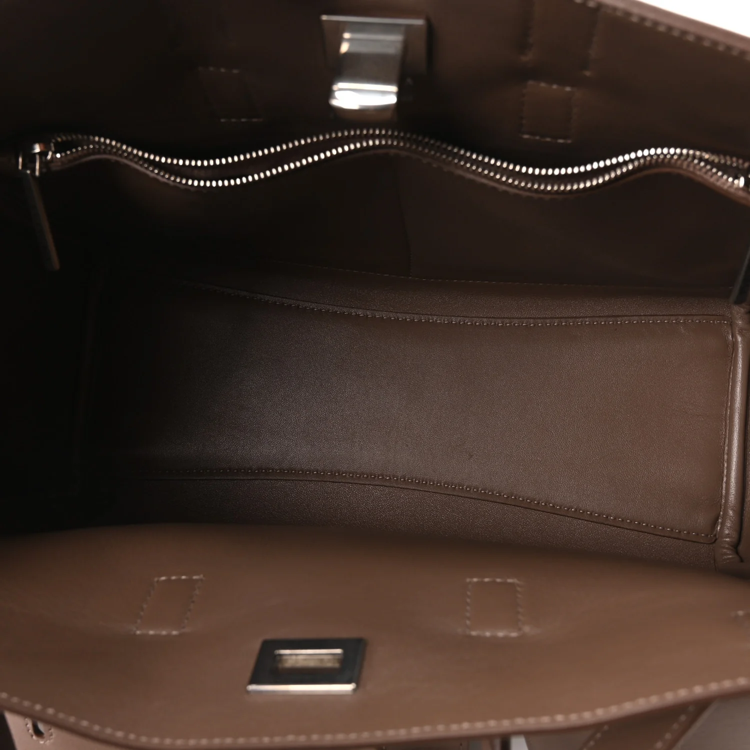 Smooth Calfskin Small Bel Air Carry All Bag Dark Taupe