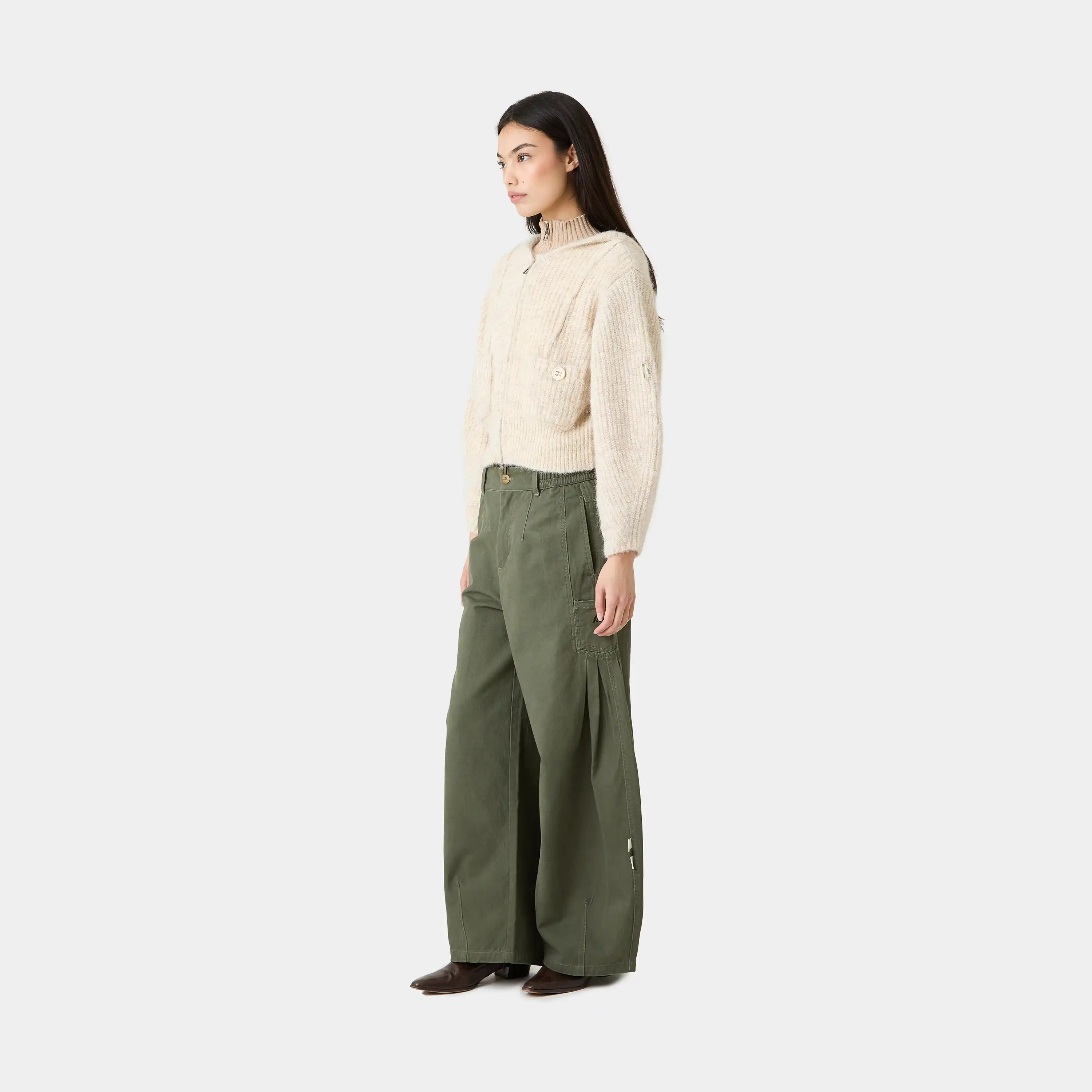 Zoe Off Sand Zipper Knit