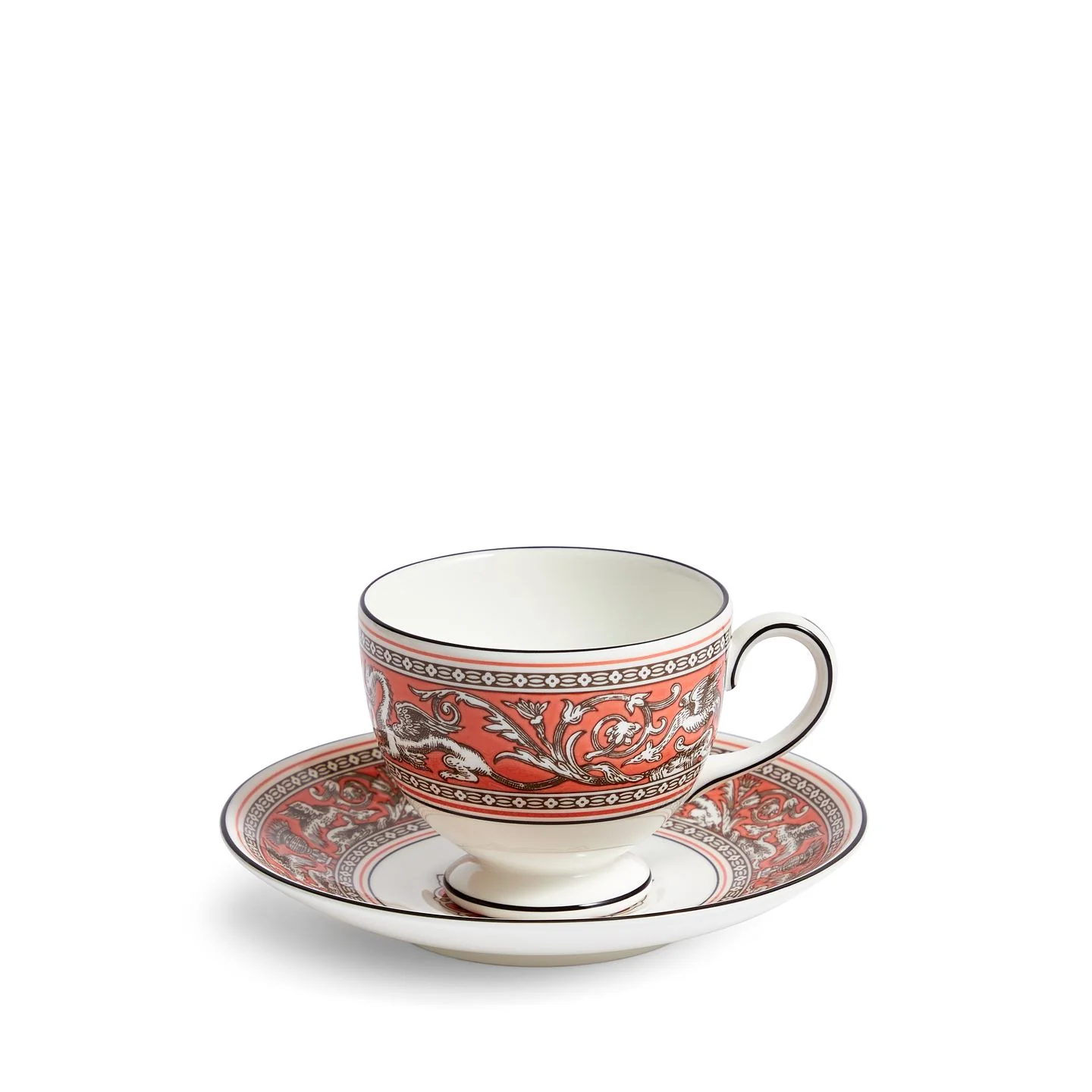Florentine Salmon Teacup Saucer