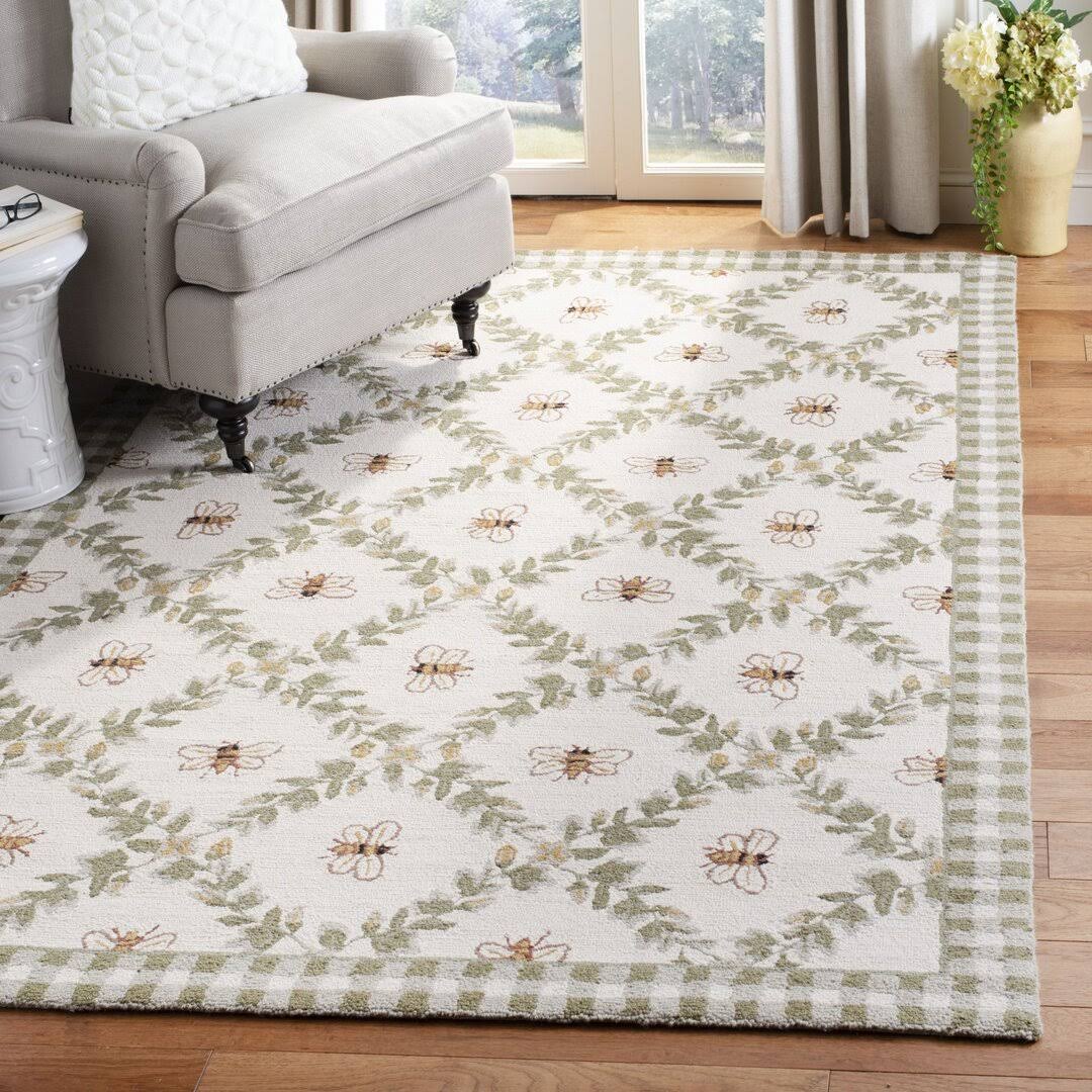 August Grove Littell Hand-Hooked Wool Green Area Rug Size: Rectangle 3'9 inch x 5'9 inch