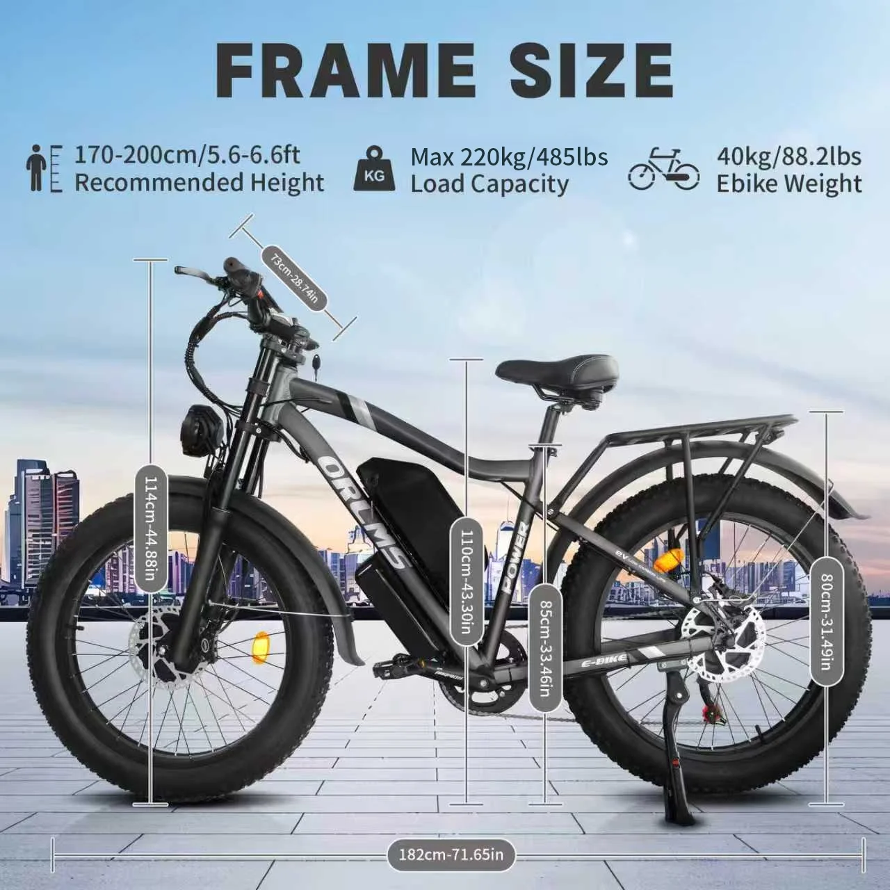 3000W Peak Dual Motor E-Bike, 52V 25AH Battery Elec-tric Bike for Adults, 35MPH Mountain AWD 7-Speed Snow E-Bike with 24" x 4.0 Fat Tire for Mountain Snow Hunting Commuting(Gold) - Image 8
