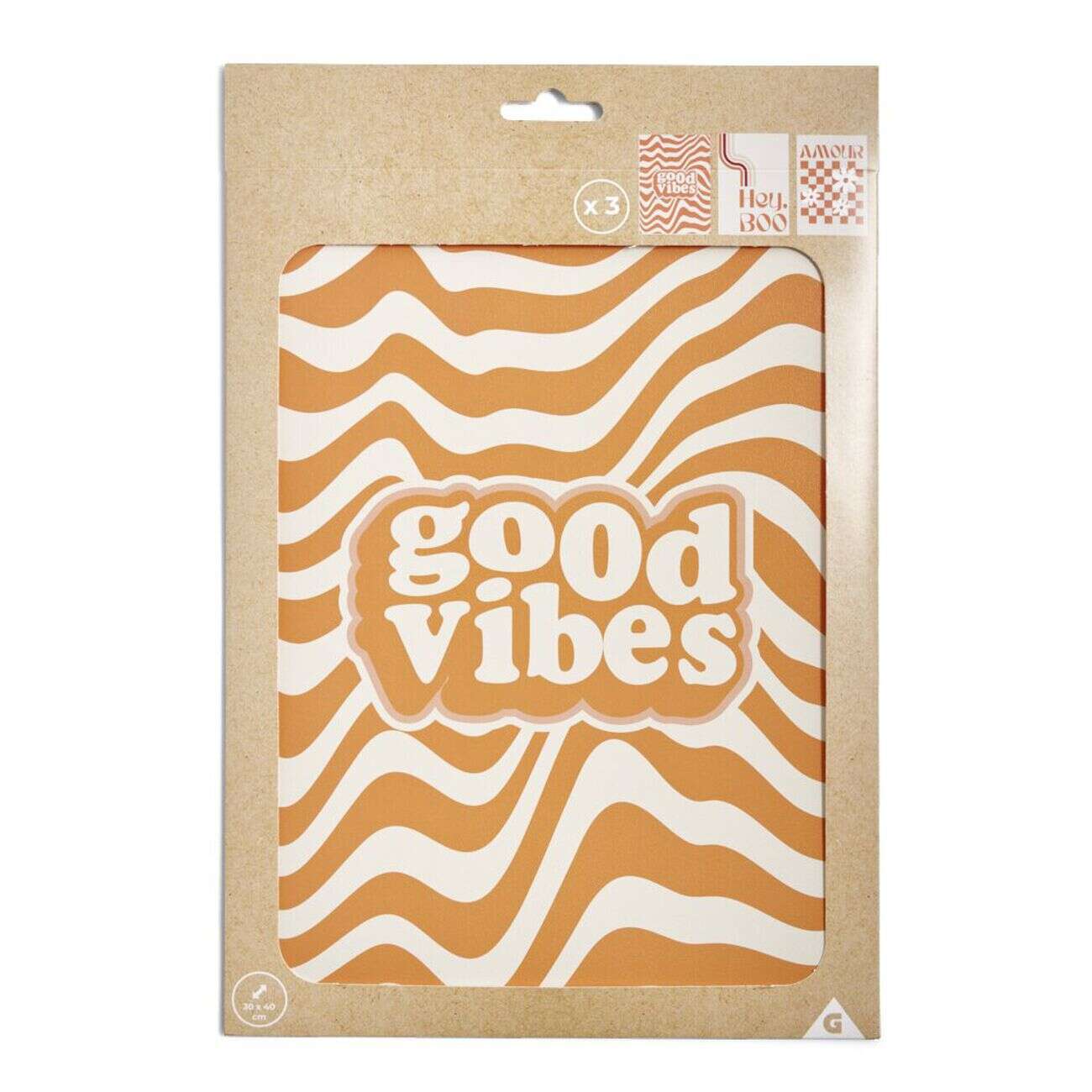 Affiche papier orange et blanc 30x40cm