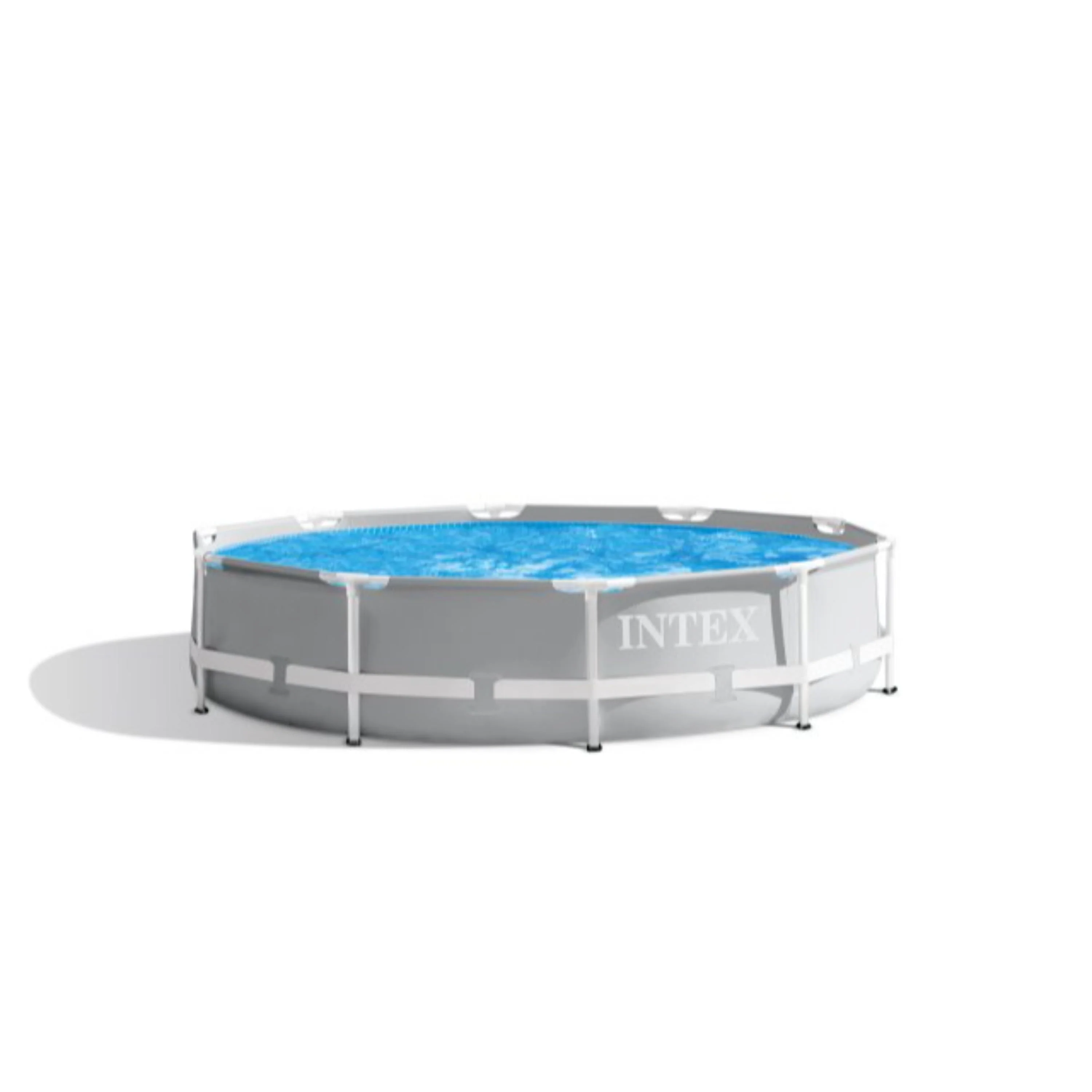 Intex 26701EH 10ft x 30in Prism Frame Above Ground Circle Swimming Pool  Filter Pump, Gray
