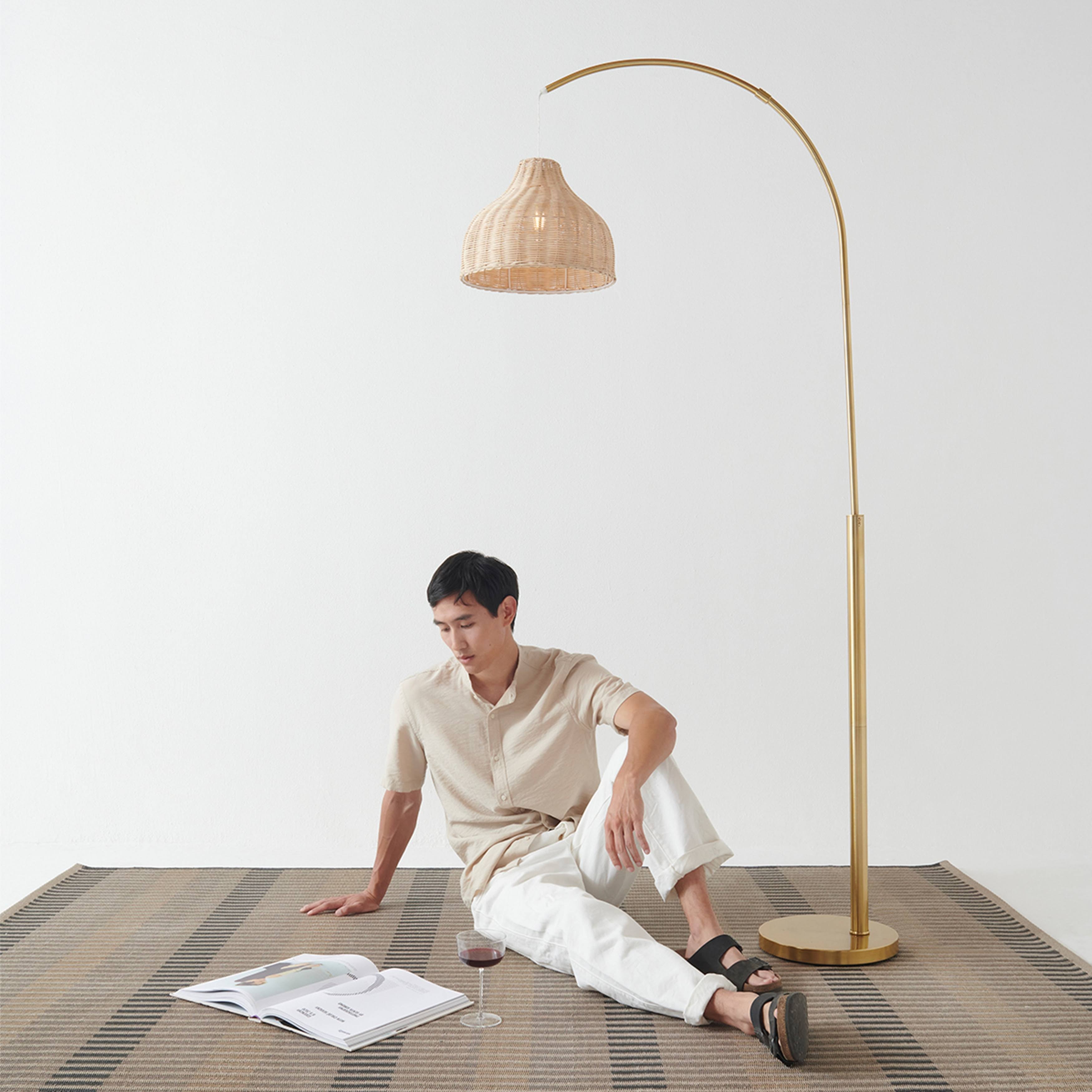 Brightech Lark LED Floor Lamp - Brass