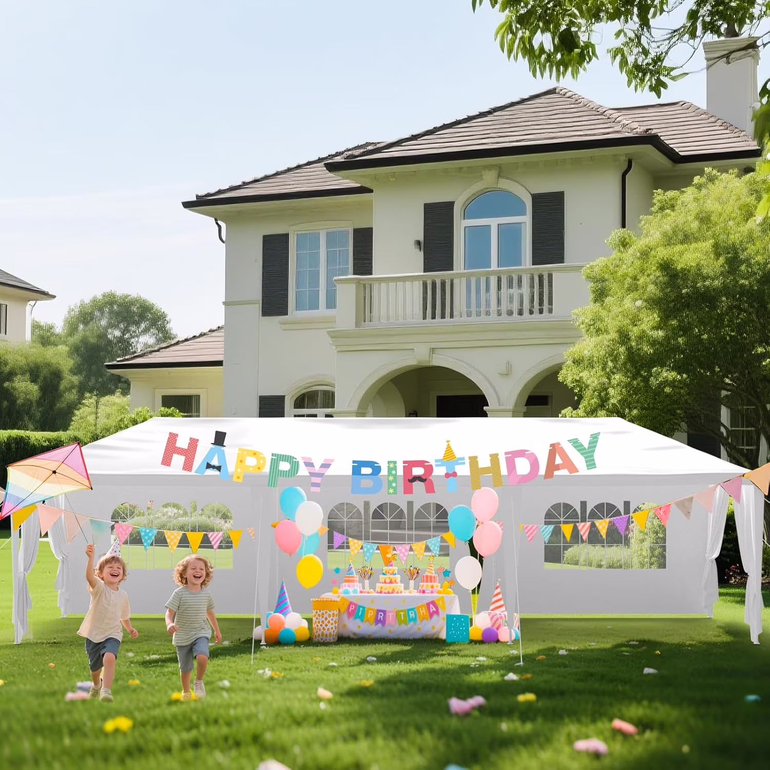 10'x30' Party Tent, Outdoor Wedding Canopy Tents for Parties with Removable Sidewalls,Heavy Duty Canopy Outside Gazebo Event Tent for Parties Garden Patio and Backyard