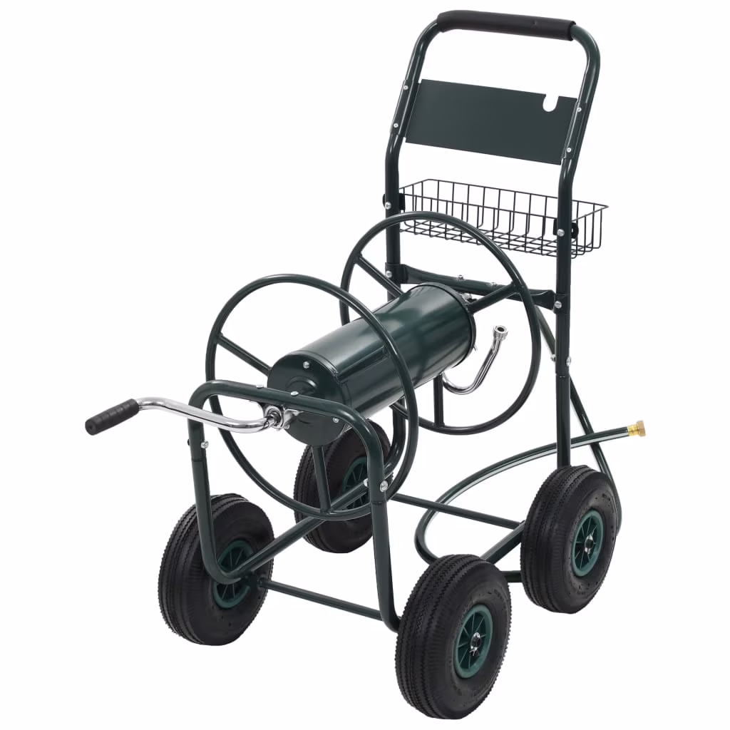 vidaXL Garden Hose Trolley with 1/2 Hose Connector 246.1' Steel