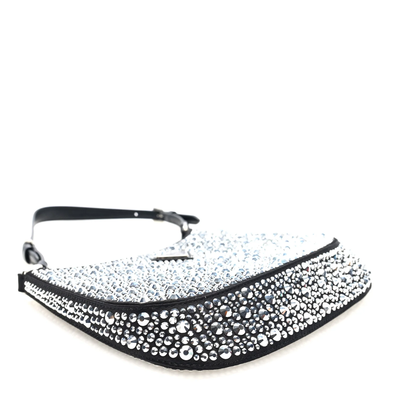 Satin Crystal Cleo Adjustable Strap Shoulder Bag Metal
