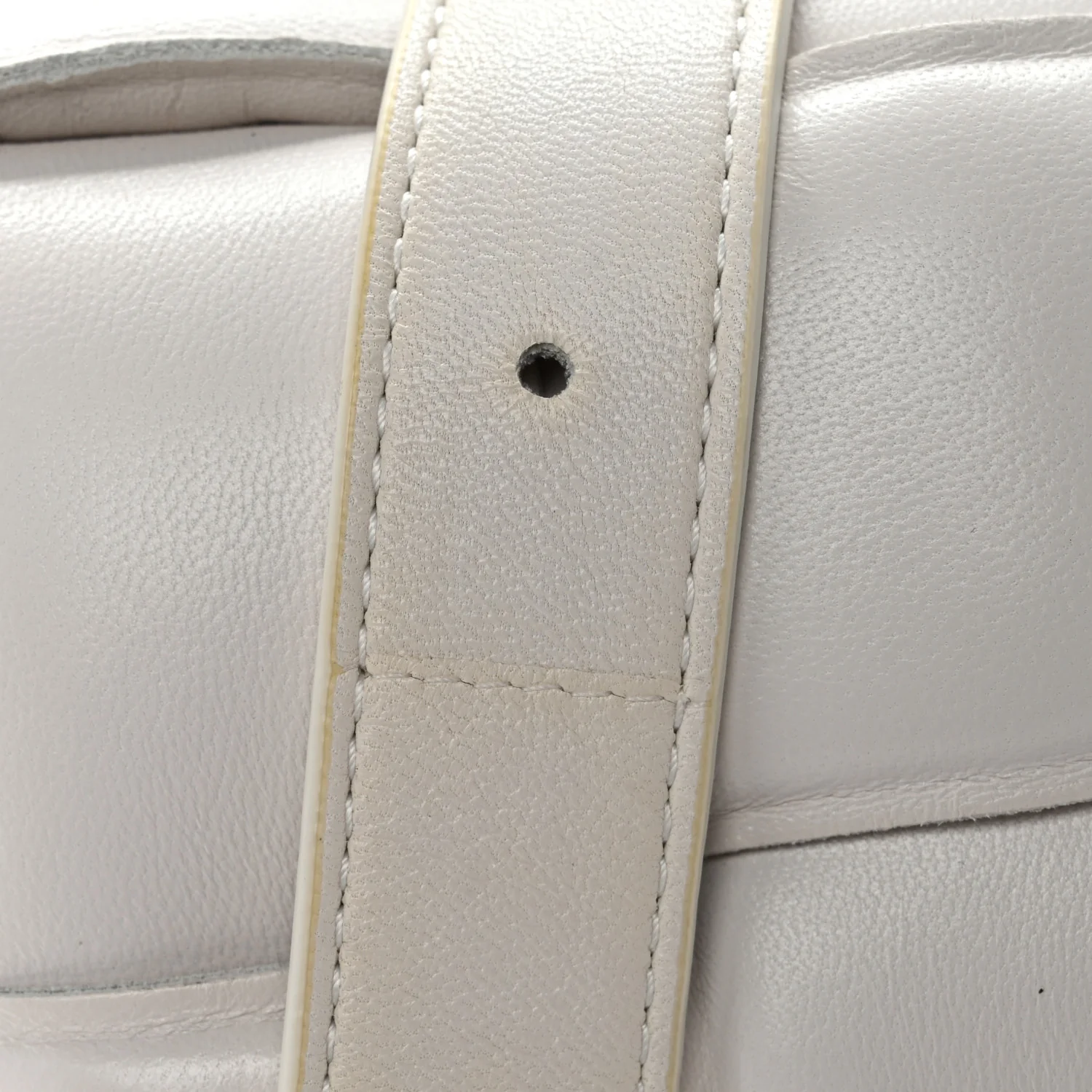 Nappa Maxi Intreccio Padded Cassette Crossbody Bag Chalk