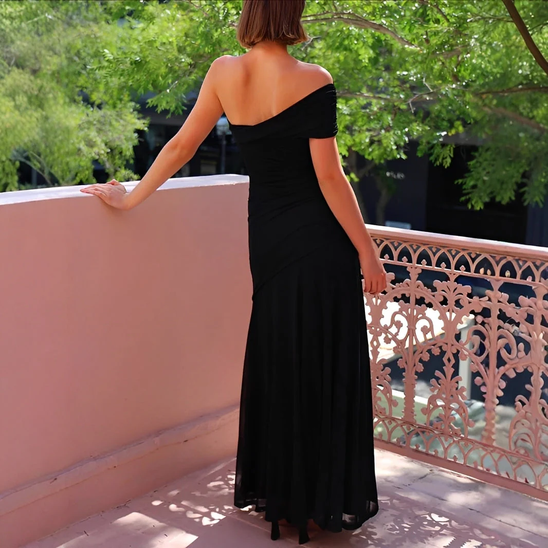 Marga - Robe Maxi Épaules Dénudées Élégante