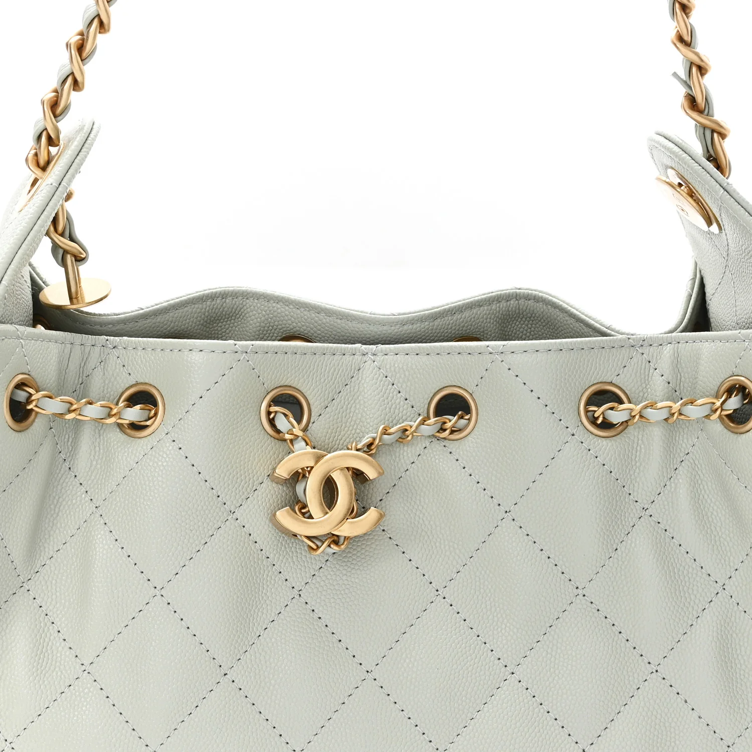 Caviar Quilted Mini Chanel 25 Handbag Light Green