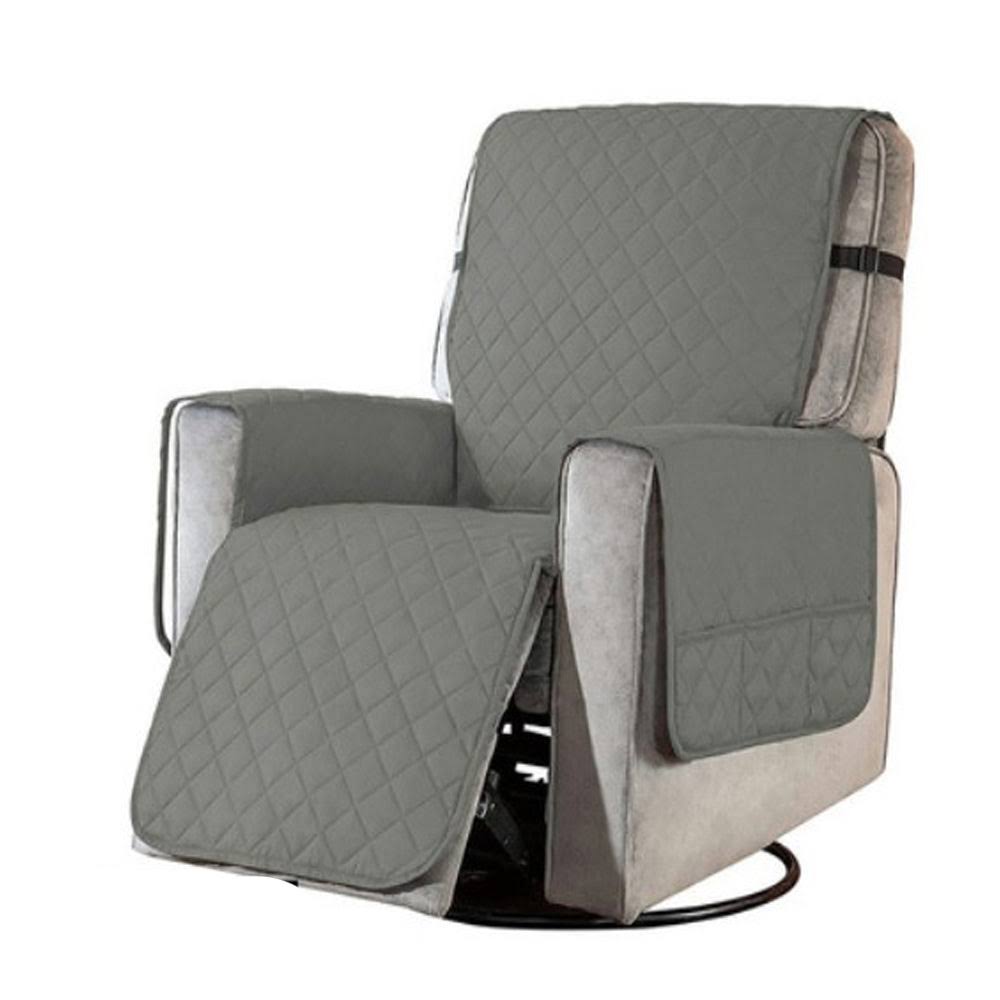 Waterproof Recliner Chair Cover with Non Slip Strap Light Grey / S