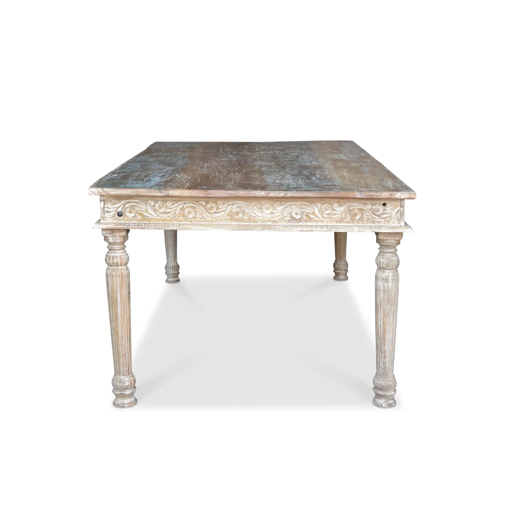 Driftwood Recycled Carved Dining Table