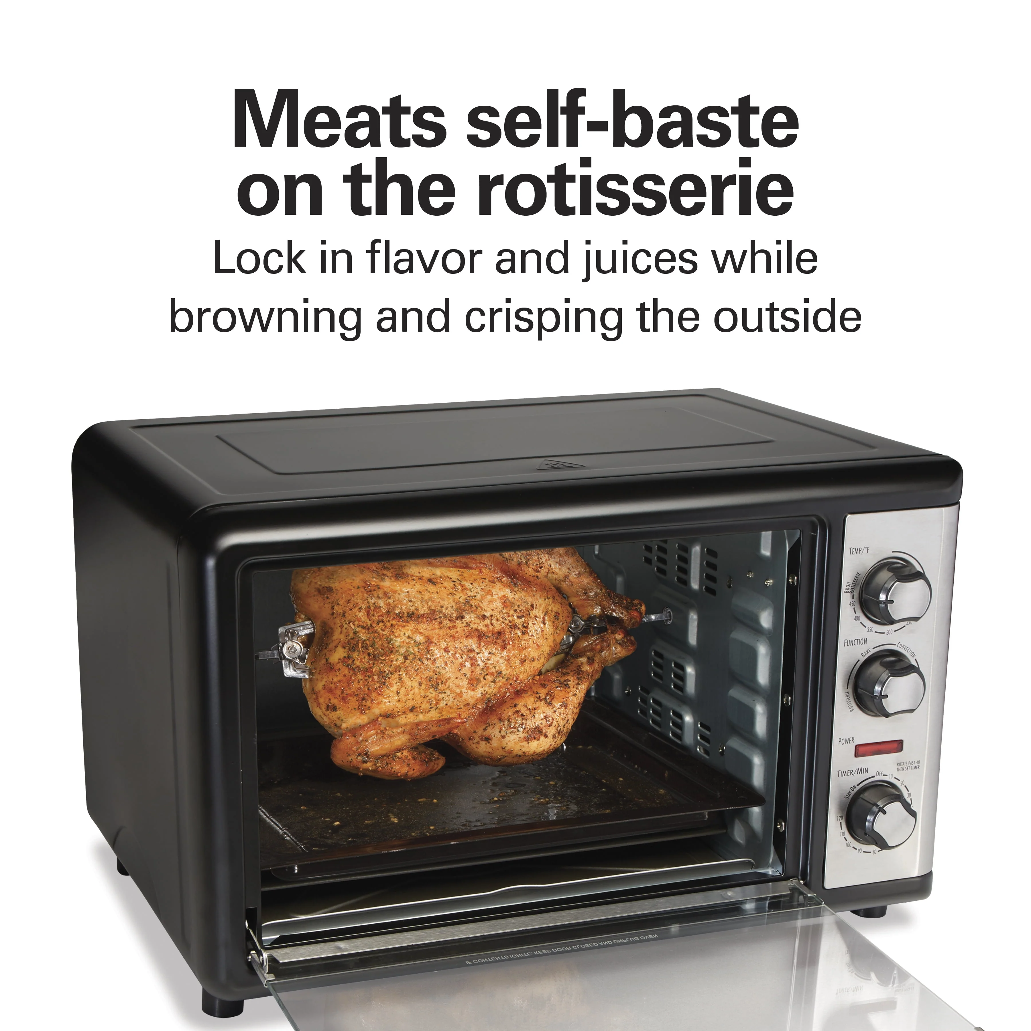 Hamilton Beach Countertop Oven with Convection and Rotisserie, Baking, Broil, Extra Large Capacity, Stainless Steel, 31108 Image 6