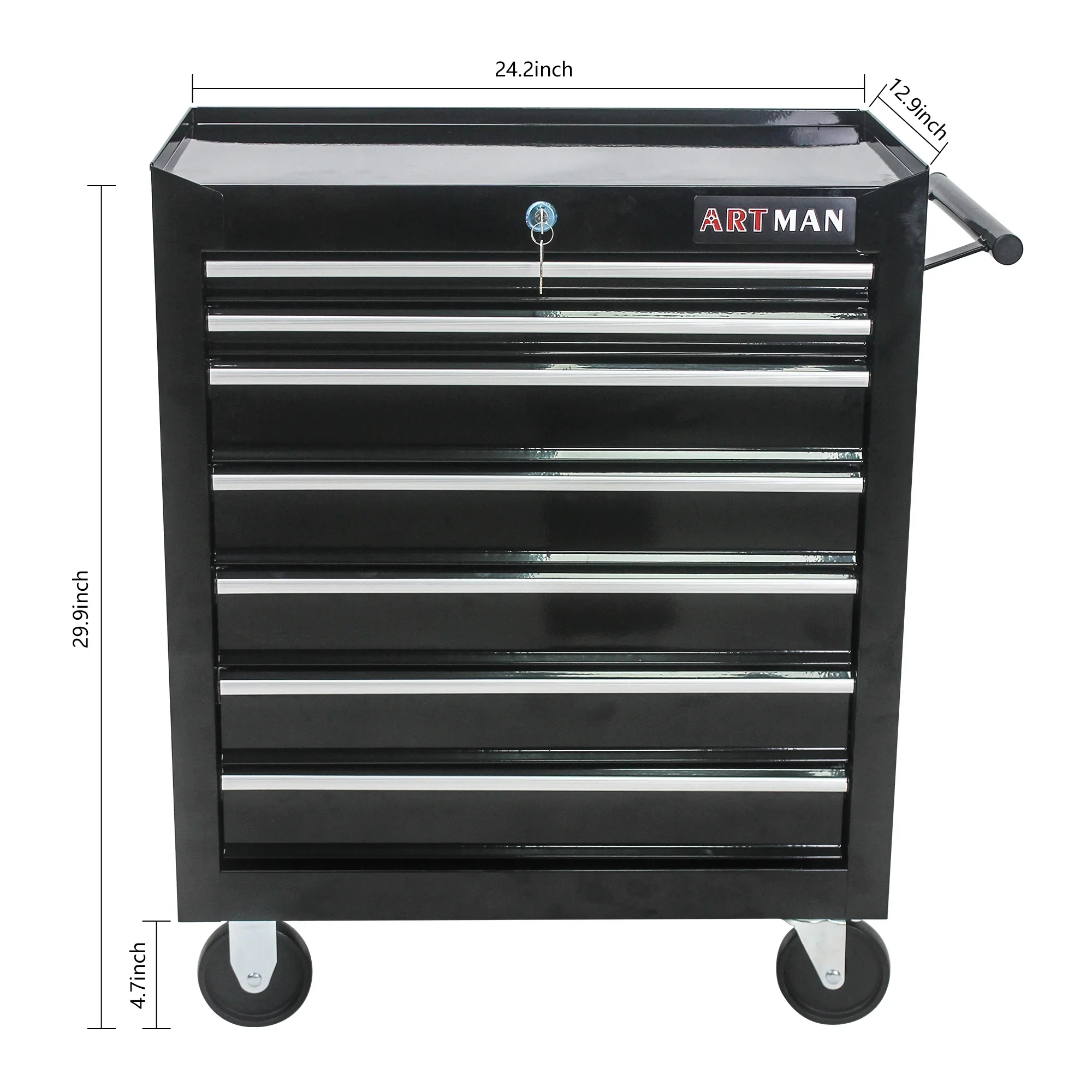 ARTMAN 7 Drawer Tool Rolling Storage Cart ,Tool Boxes Tool Chest with Wheels and Drawers for Garage Workshop Warehouse