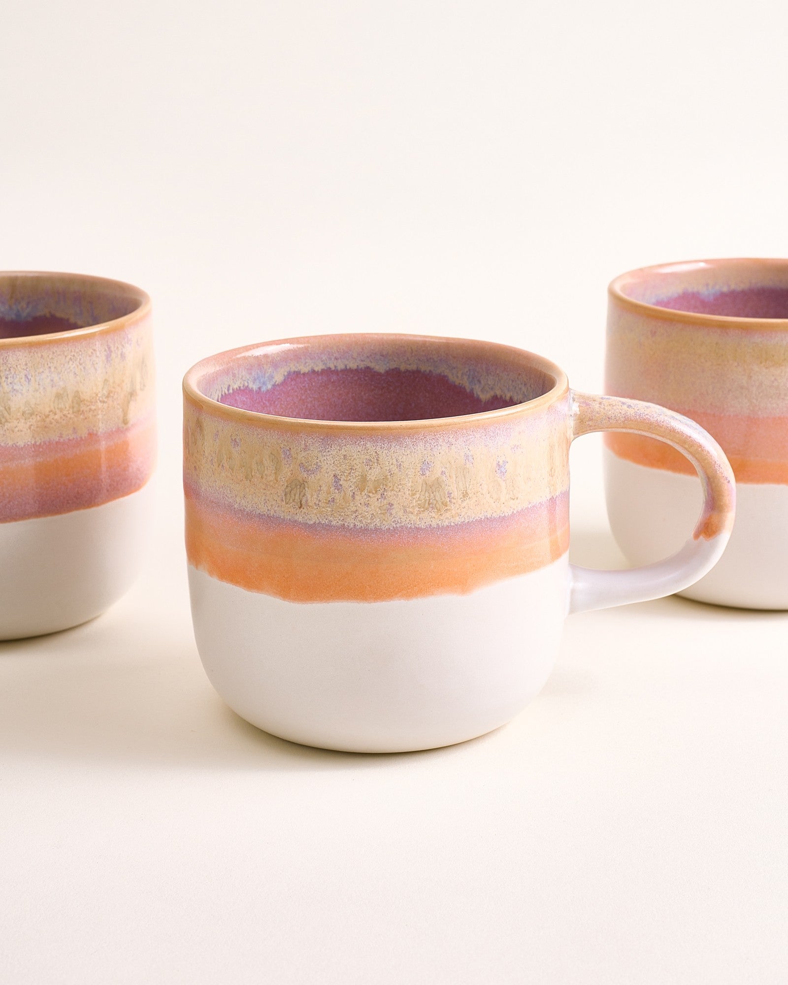 COIMBRA - LARGE MUG PURPLE ORANGE SET OF 4