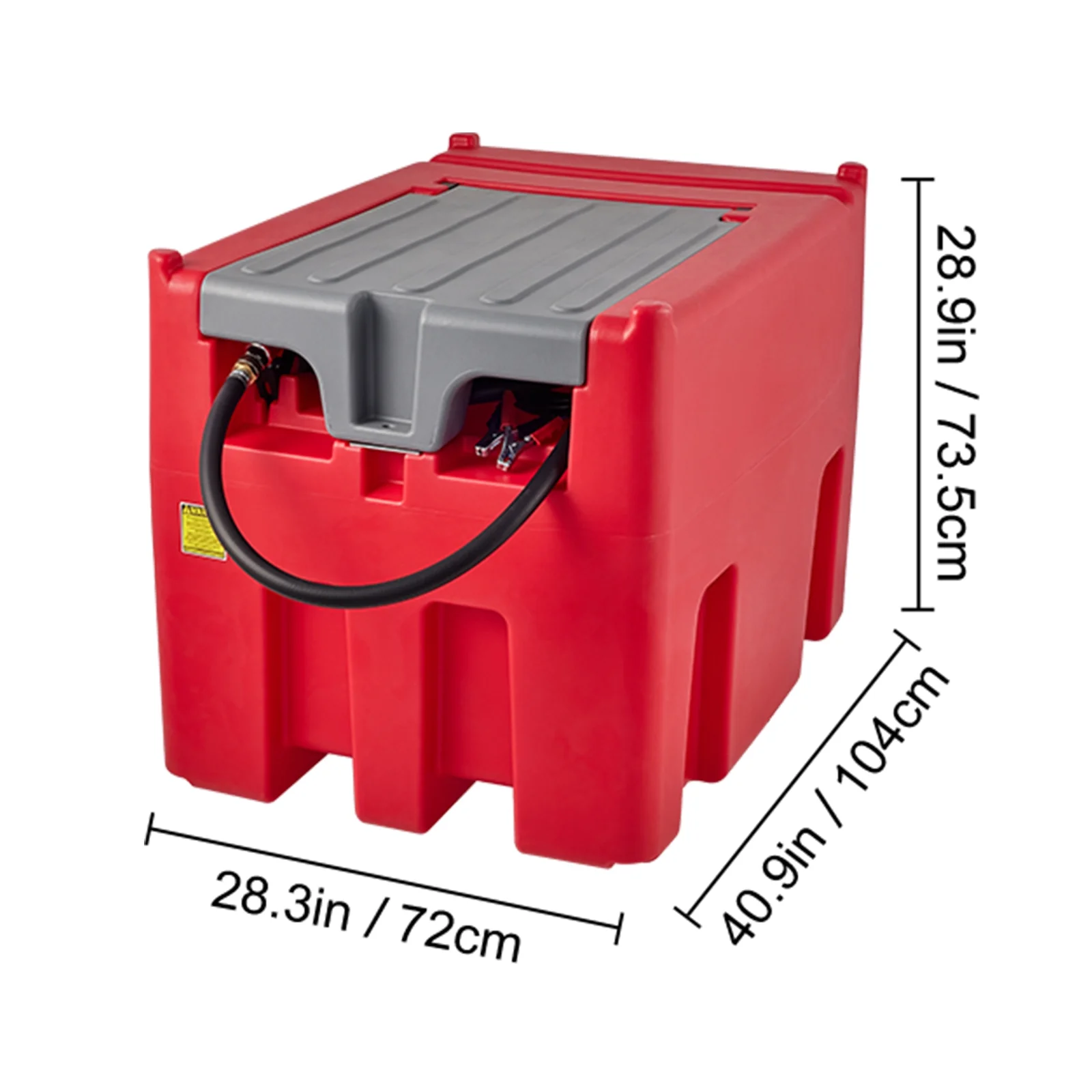 Mobile Diesel Container, 116 Gal 10 GPM Pump, 12V Electric Pump 13.1ft Hose, PE Fuel Storage for Transport, Red - Image 9