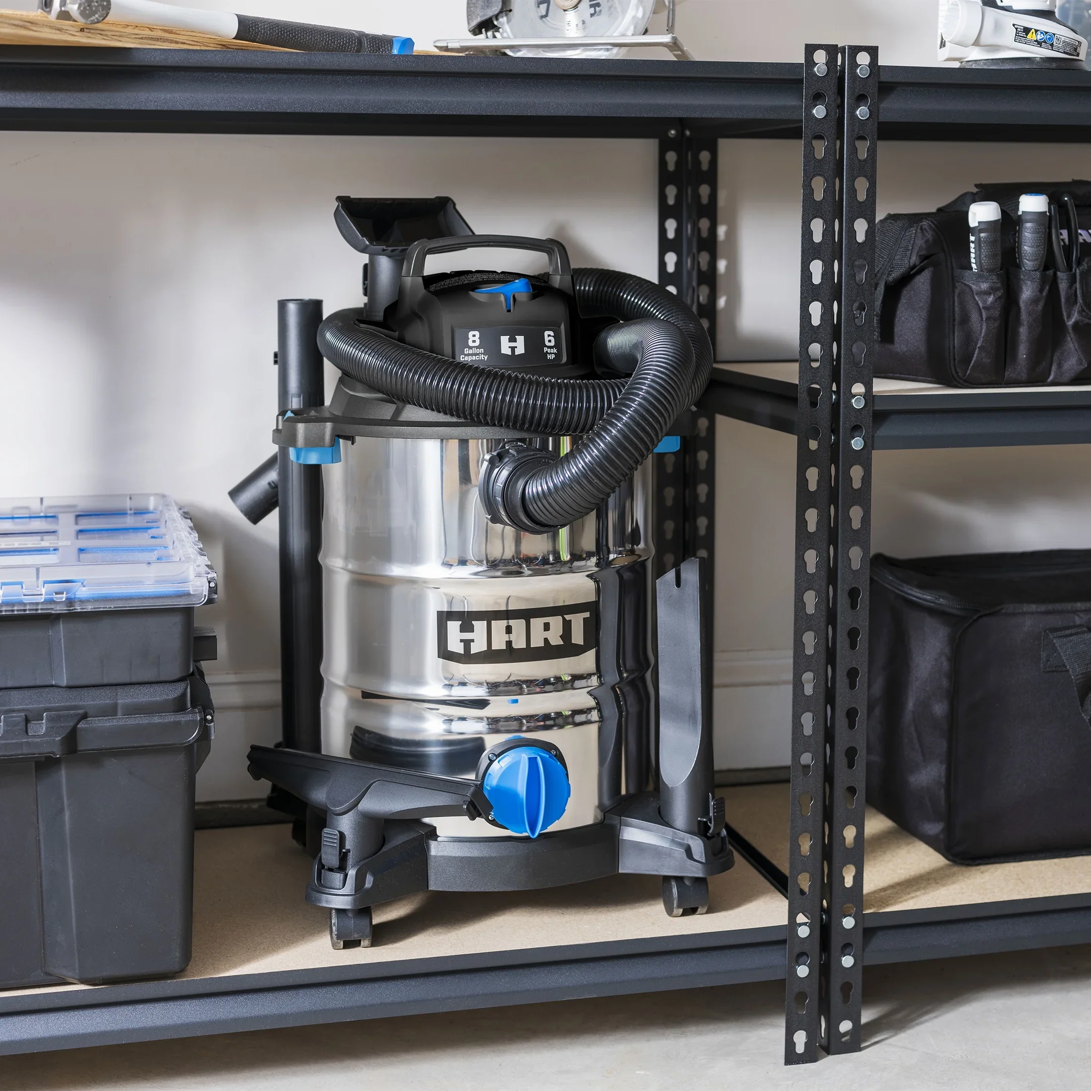 HART 8 Gallon 6 Peak HP Stainless Steel Wet/Dry Vacuum, VOC812SF 3703