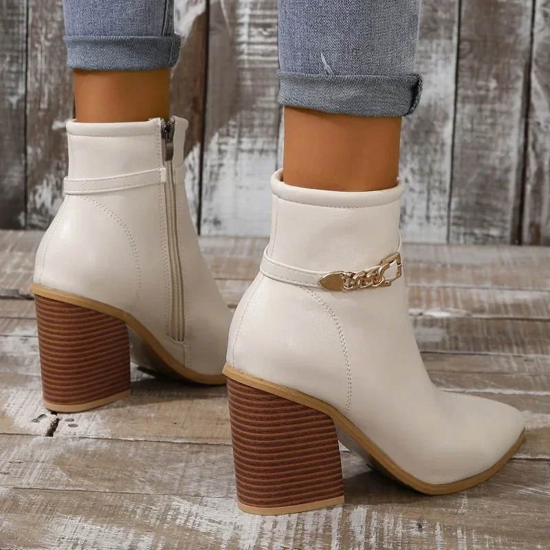 Sophie Paris I Bottes courtes à talons hauts avec fermeture éclair