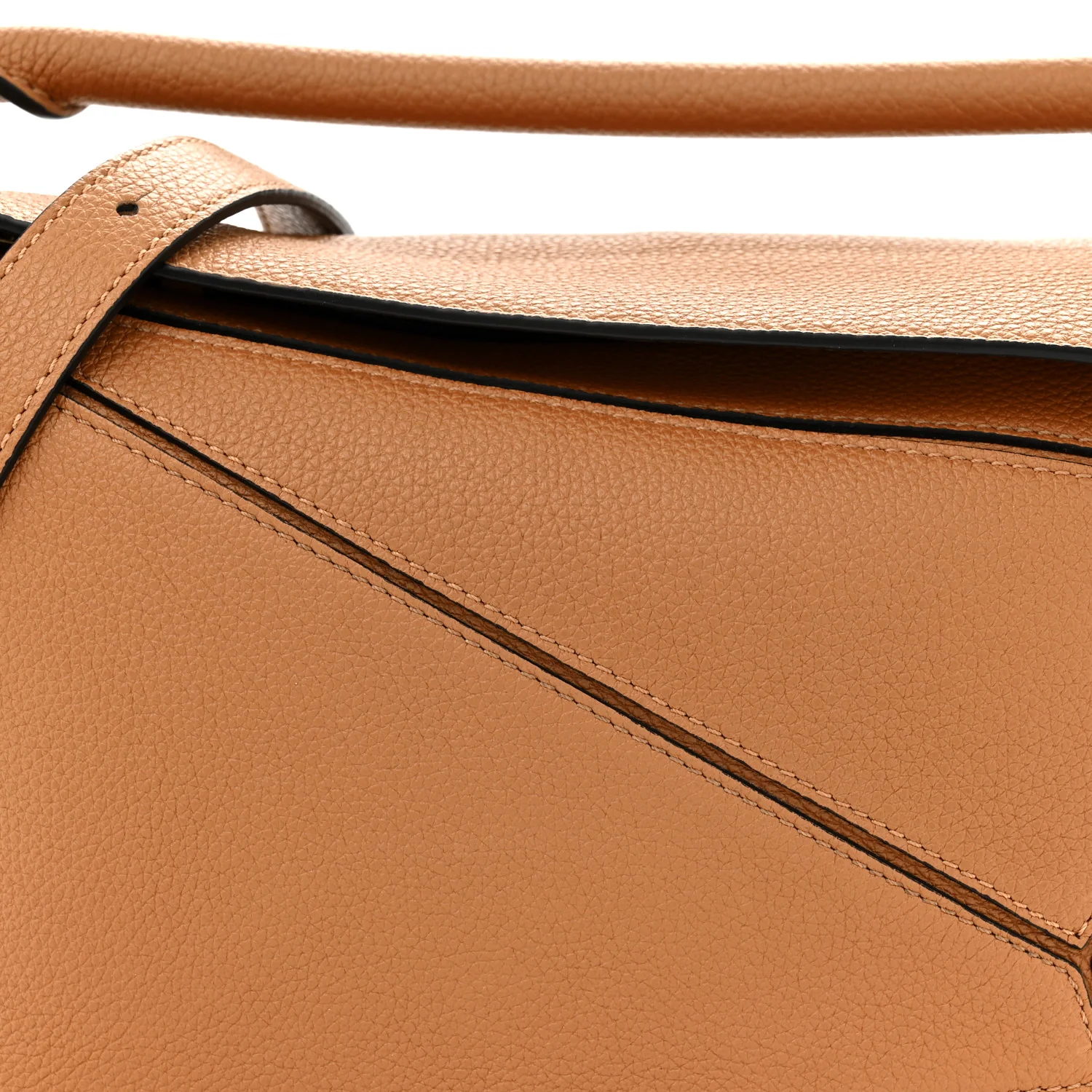 Grained Calfskin Small Puzzle Bag Tan