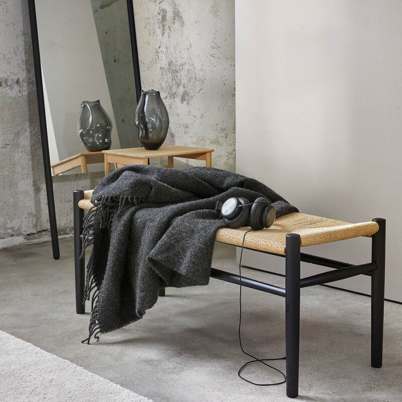 Falketind ullpledd 120x180 cm koksgrå