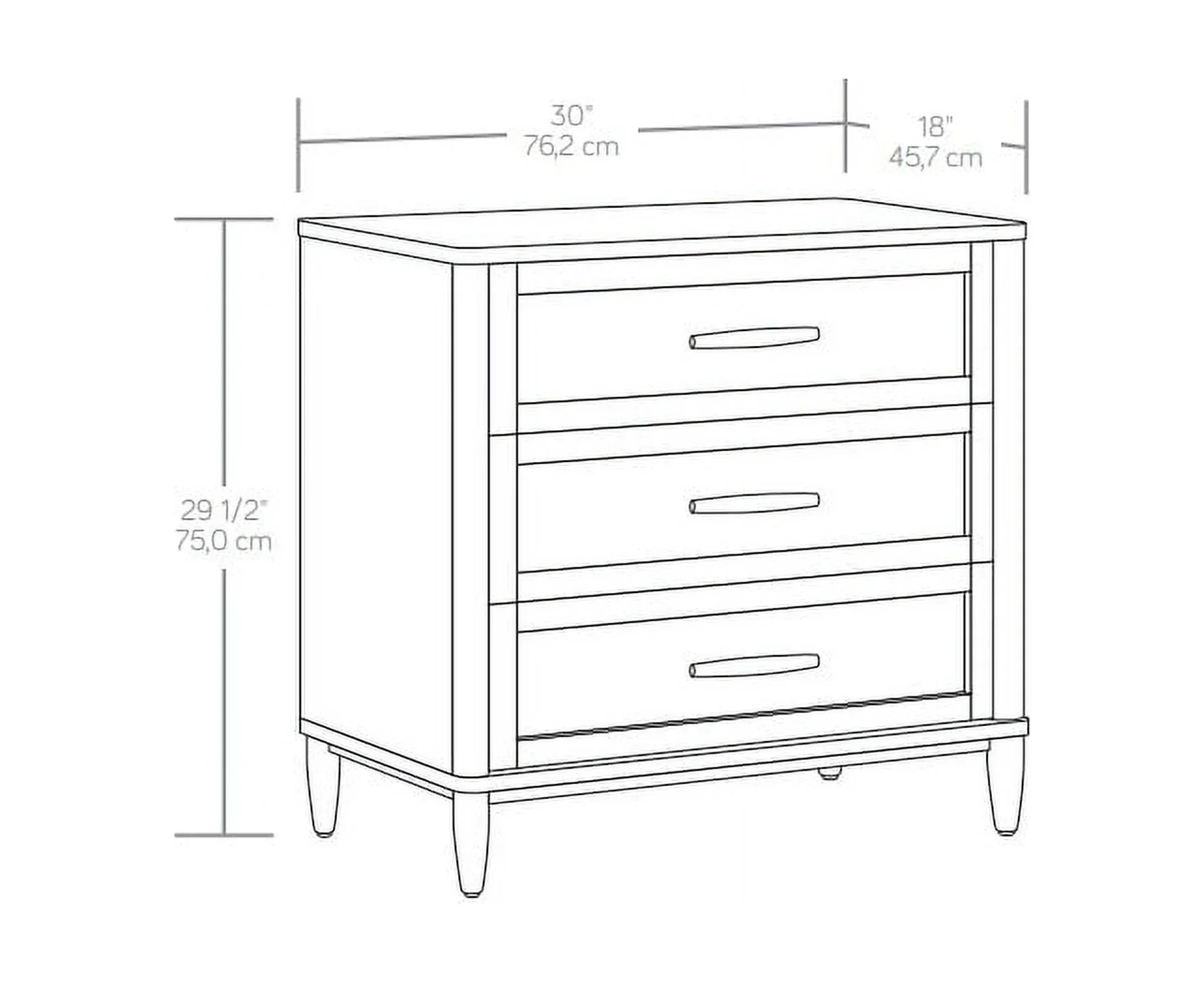 Better Homes & Gardens Springwood Caning 3-Drawer Nightstand with USB, Light Honey finish