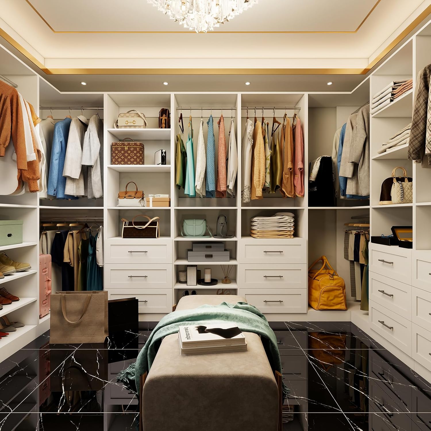 Closet System with 4 sets, 101.9